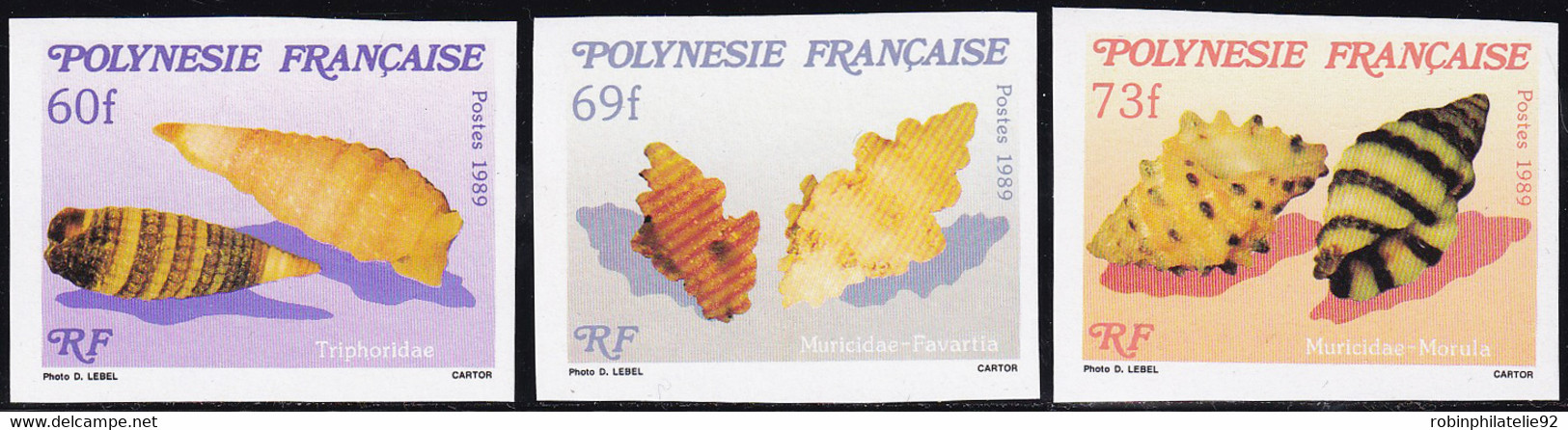 Polynésie Non Dentelés N°343 /345 Faune (3 Valeurs) Qualité:** - Imperforates, Proofs & Errors