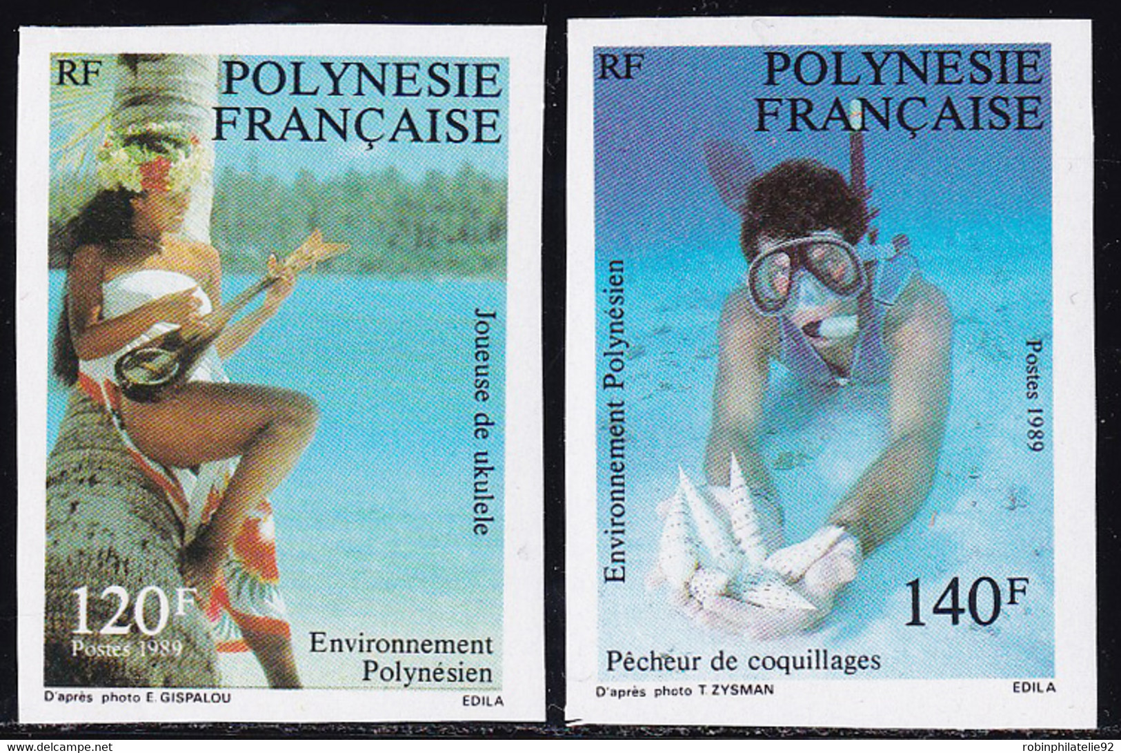 Polynésie Non Dentelés N°331 /332 Environnement Polynésien (2 Valeurs) Qualité:** - Imperforates, Proofs & Errors