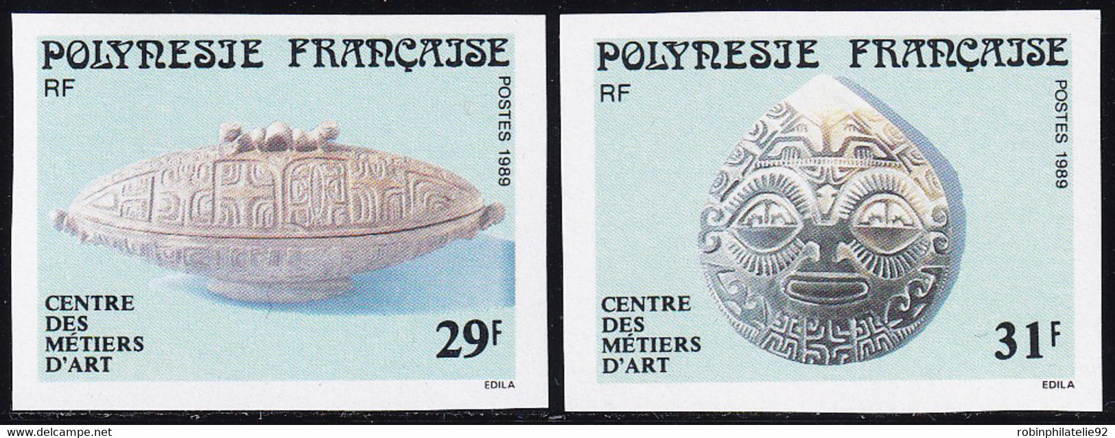 Polynésie Non Dentelés N°324 /325 Centre Des Métiers D'art (2 Valeurs) Qualité:** - Sin Dentar, Pruebas De Impresión Y Variedades