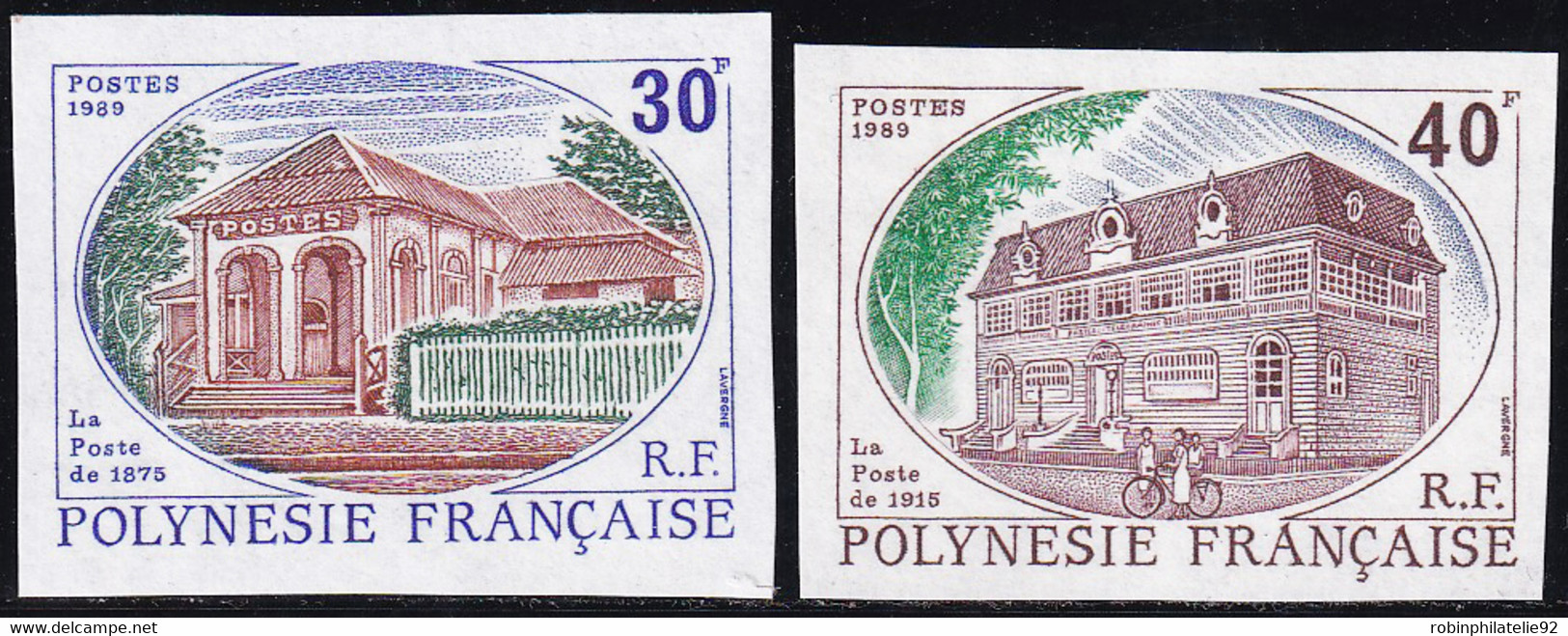 Polynésie Non Dentelés N°322 /323 La Poste En Polynésie (2 Valeurs) Qualité:** - Non Dentelés, épreuves & Variétés