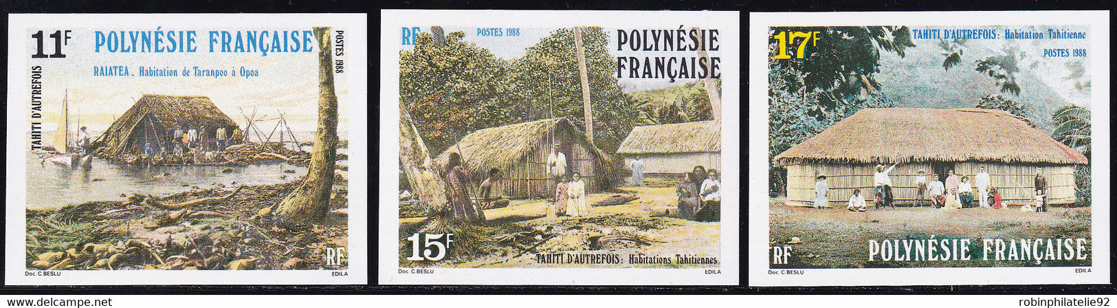 Polynésie Non Dentelés N°299 /301 Tahiti D'autrefois III (3 Valeurs) Qualité:** - Non Dentelés, épreuves & Variétés