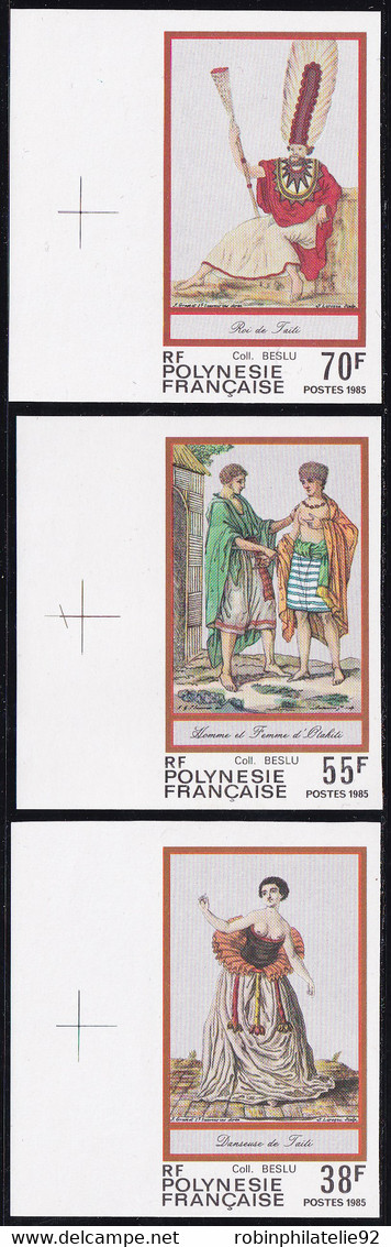 Polynésie Non Dentelés N°238 /240 Folklore Polynésien III (3 Valeurs) Qualité:** - Non Dentelés, épreuves & Variétés