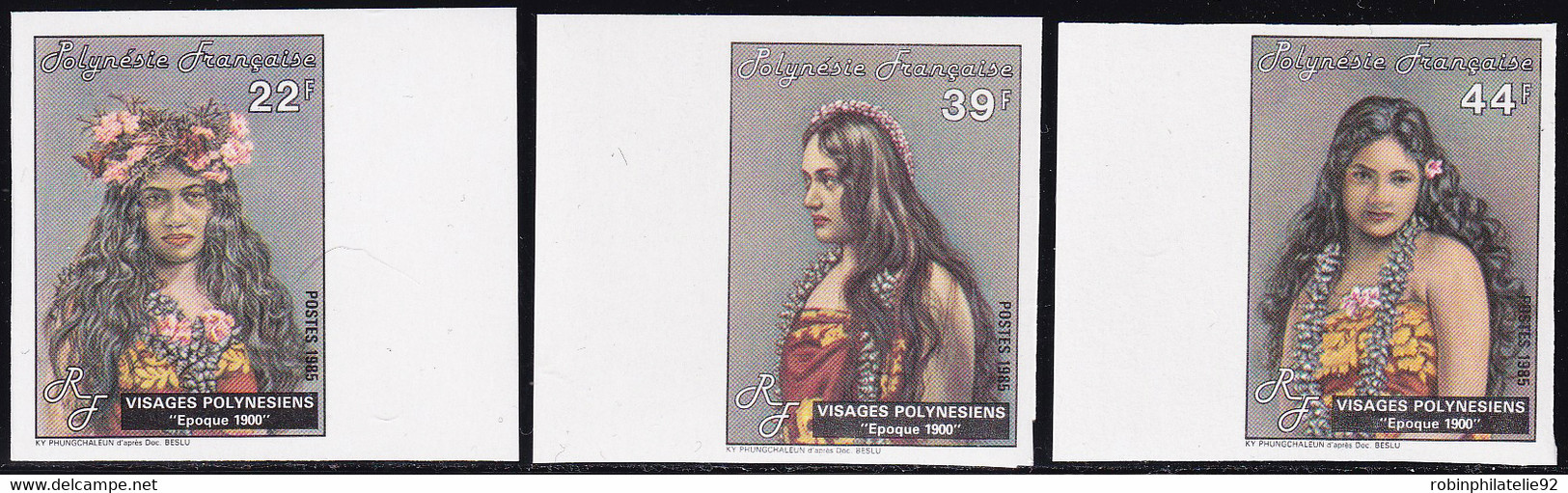 Polynésie Non Dentelés N°230 /232 Visages Polynésiens I (3 Valeurs) Qualité:** - Imperforates, Proofs & Errors