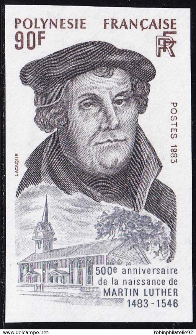 Polynésie Non Dentelés N°208 90f Martin Luther Qualité:** - Imperforates, Proofs & Errors