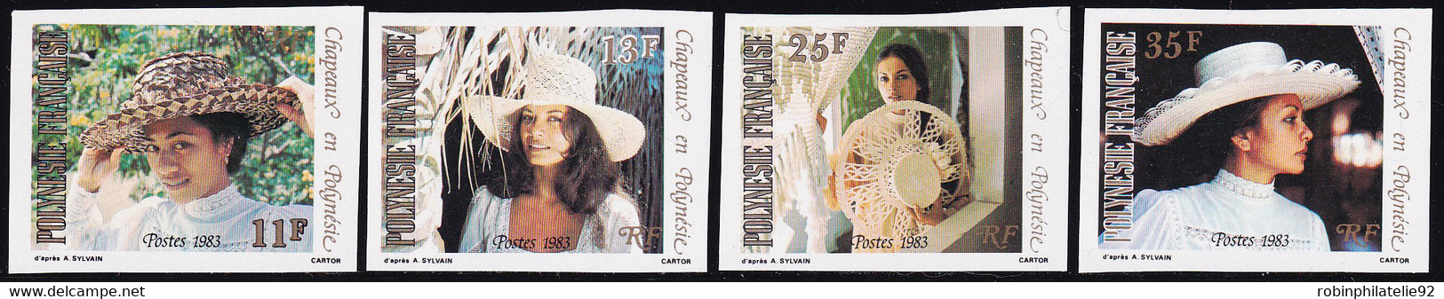 Polynésie Non Dentelés N°198 /201 Chapeaux En Polynésie I (4 Valeurs) Qualité:** - Imperforates, Proofs & Errors