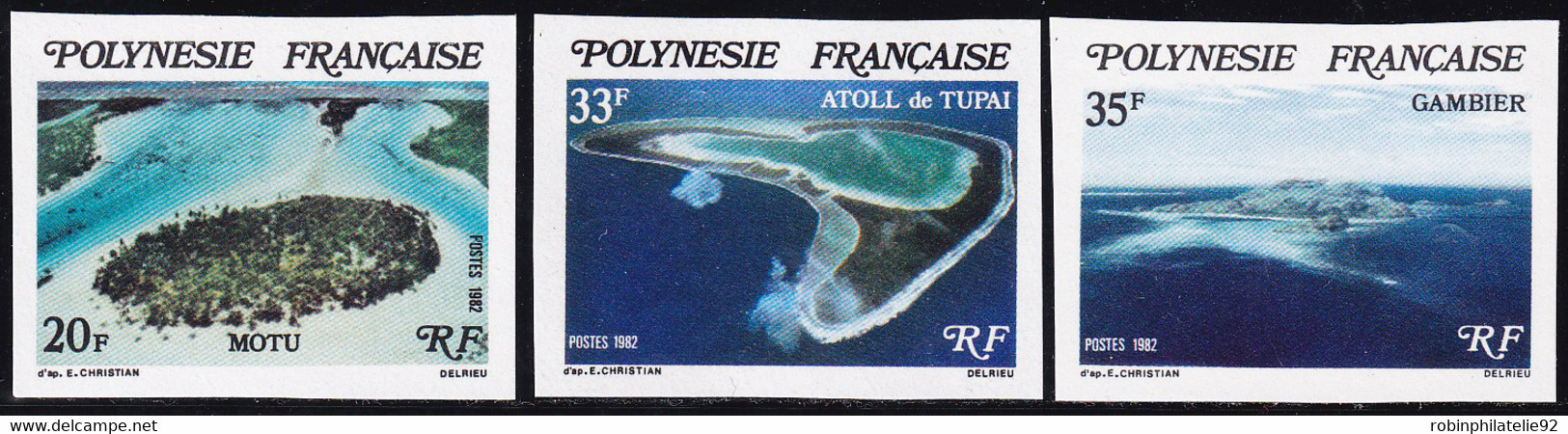 Polynésie Non Dentelés N°186 /188 Iles De Polynésie Française (3 Valeurs) Qualité:** - Non Dentellati, Prove E Varietà