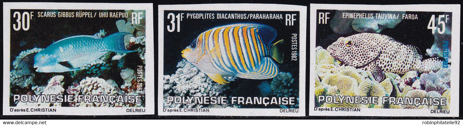 Polynésie Non Dentelés N°174 /176 Faune:poissons (3 Valeurs) Qualité:** - Ongetande, Proeven & Plaatfouten