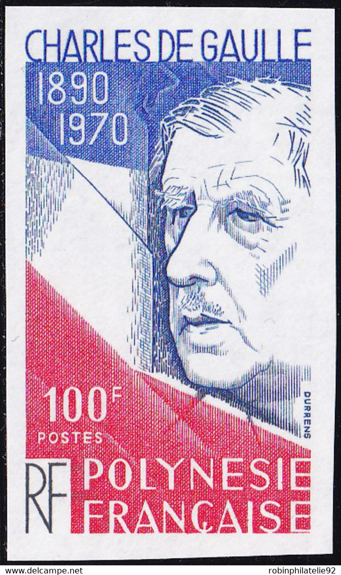 Polynésie Non Dentelés N°159 100f Général De Gaulle Qualité:** - Non Dentelés, épreuves & Variétés