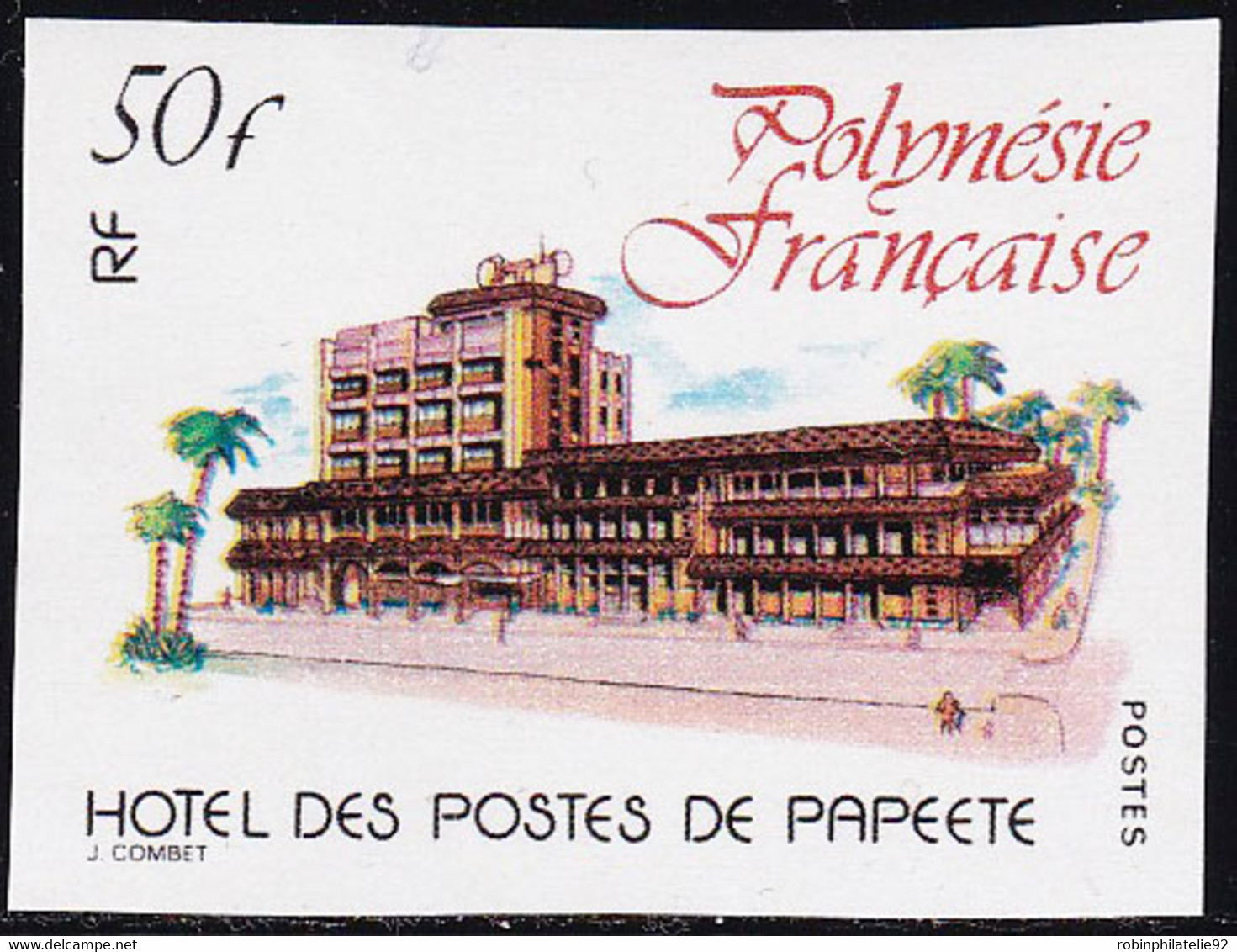 Polynésie Non Dentelés N°152 50f Hôtel Des Postes De Papeete Qualité:** - Non Dentellati, Prove E Varietà