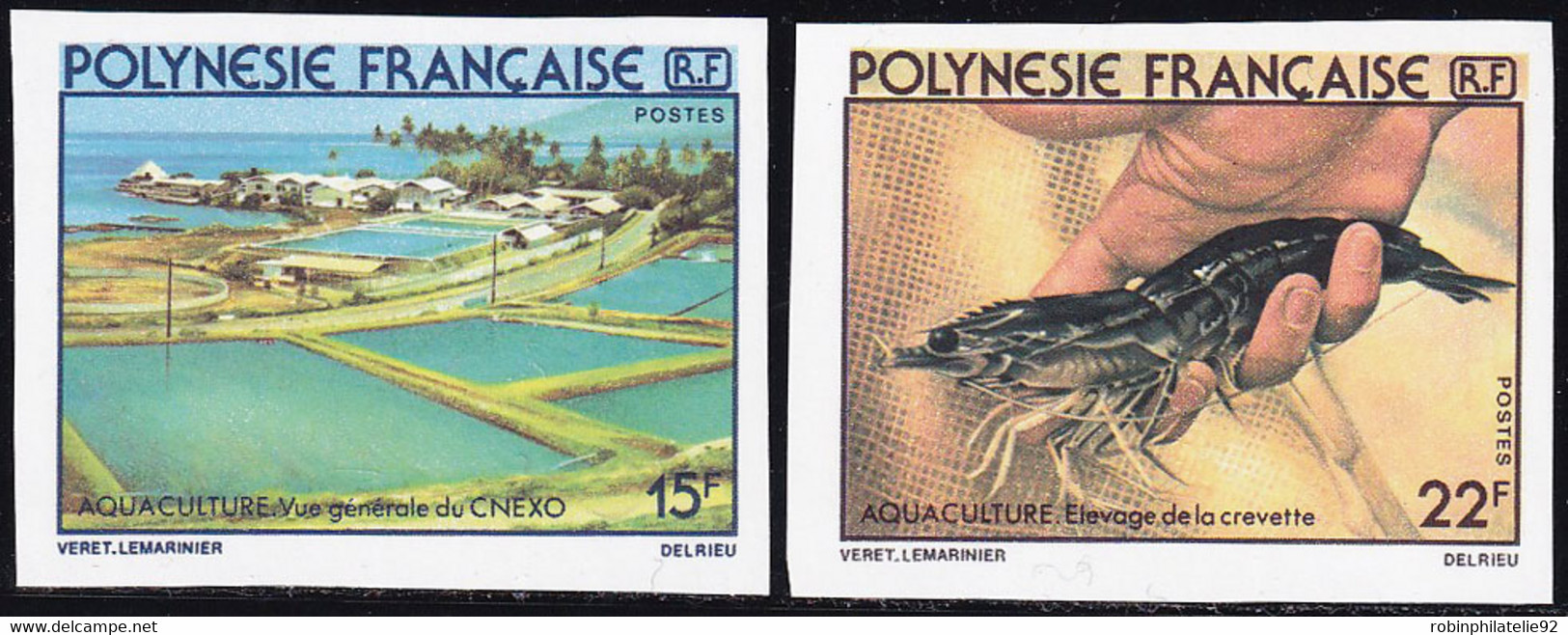 Polynésie Non Dentelés N°150 /151 Aquaculture I (2 Valeurs) Qualité:** - Non Dentelés, épreuves & Variétés