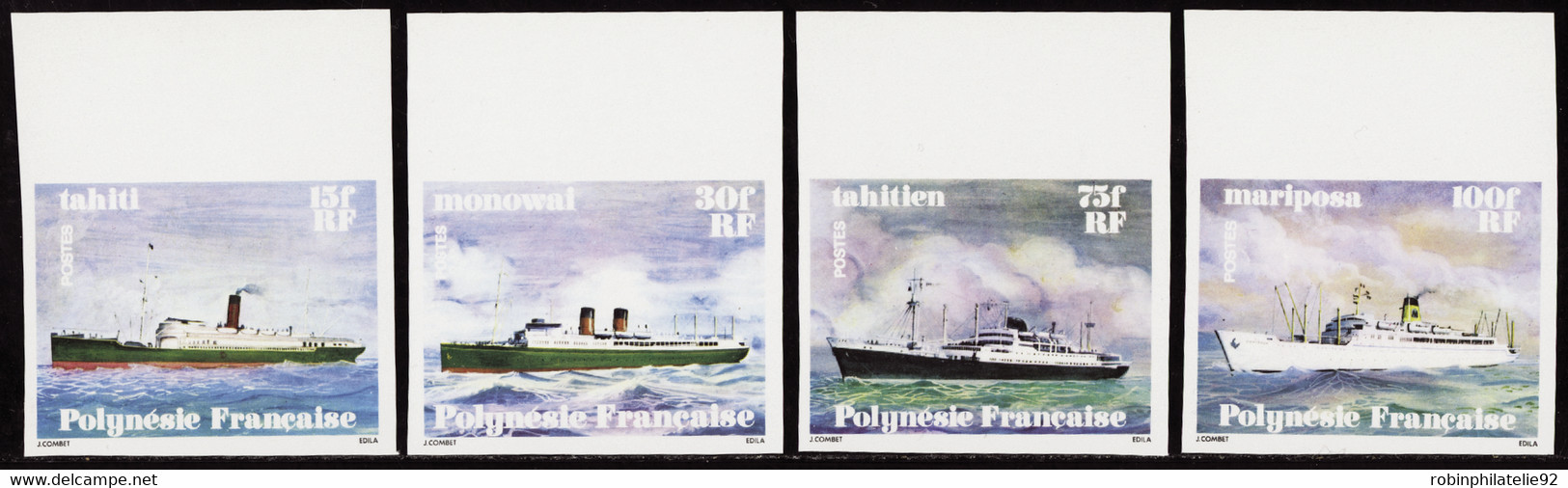 Polynésie Non Dentelés N°124 /127 Navires En Polynésie (4 Valeurs) Qualité:** - Imperforates, Proofs & Errors