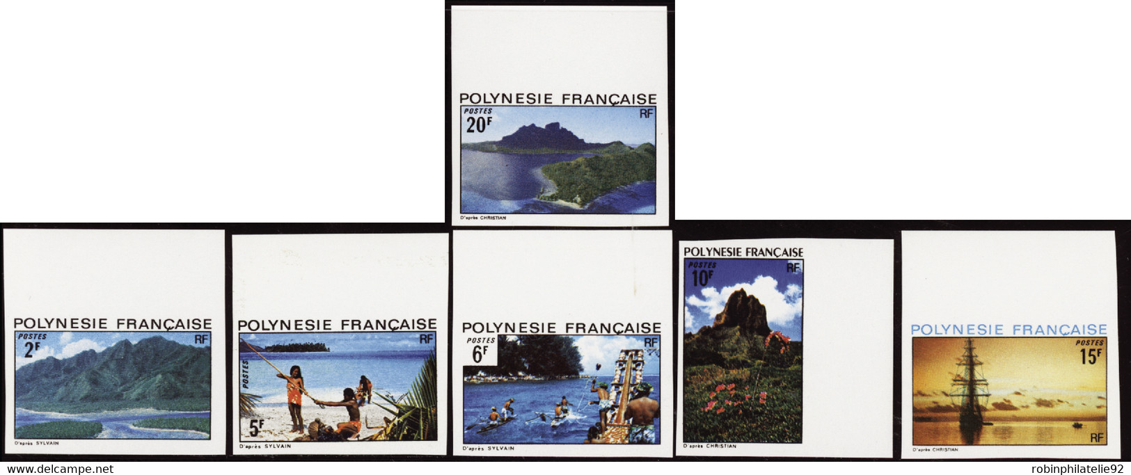 Polynésie Non Dentelés N°97/102 Paysages (6 Valeurs) Qualité:** - Non Dentelés, épreuves & Variétés