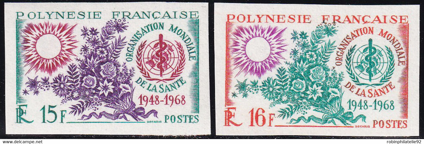 Polynésie Non Dentelés N°60 /61 OMS (2 Valeurs) Qualité:** - Non Dentellati, Prove E Varietà