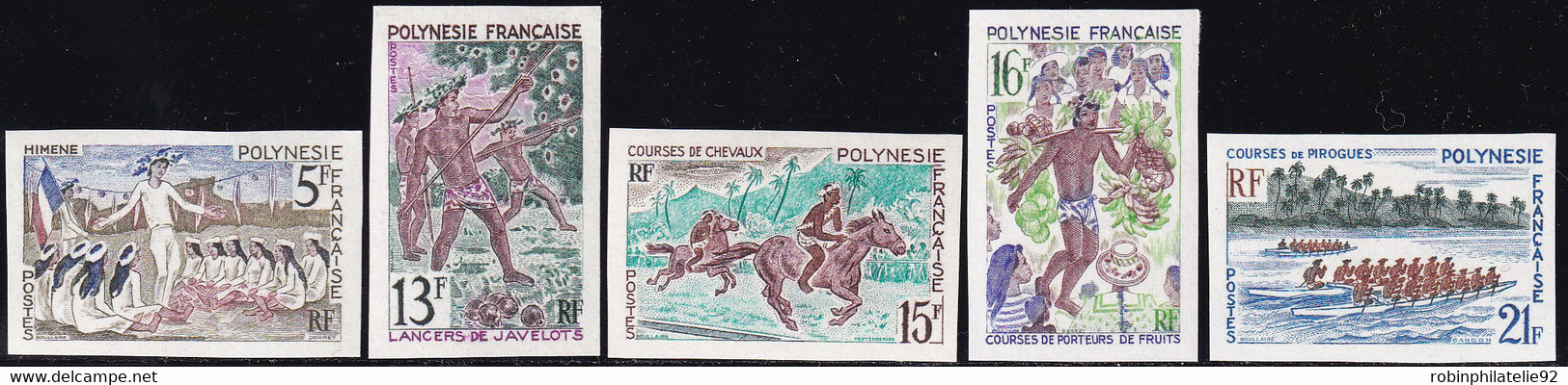 Polynésie Non Dentelés N°47 /51 Fête De Juillet  5 Valeurs Qualité:** - Non Dentelés, épreuves & Variétés