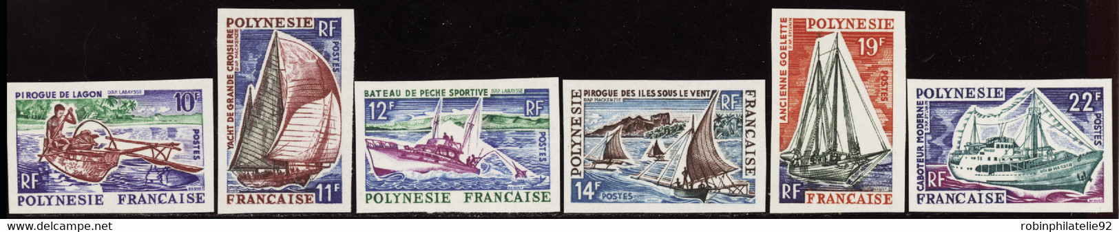 Polynésie Non Dentelés N°36 /41 Bateaux (6 Valeurs) Qualité:** - Non Dentelés, épreuves & Variétés