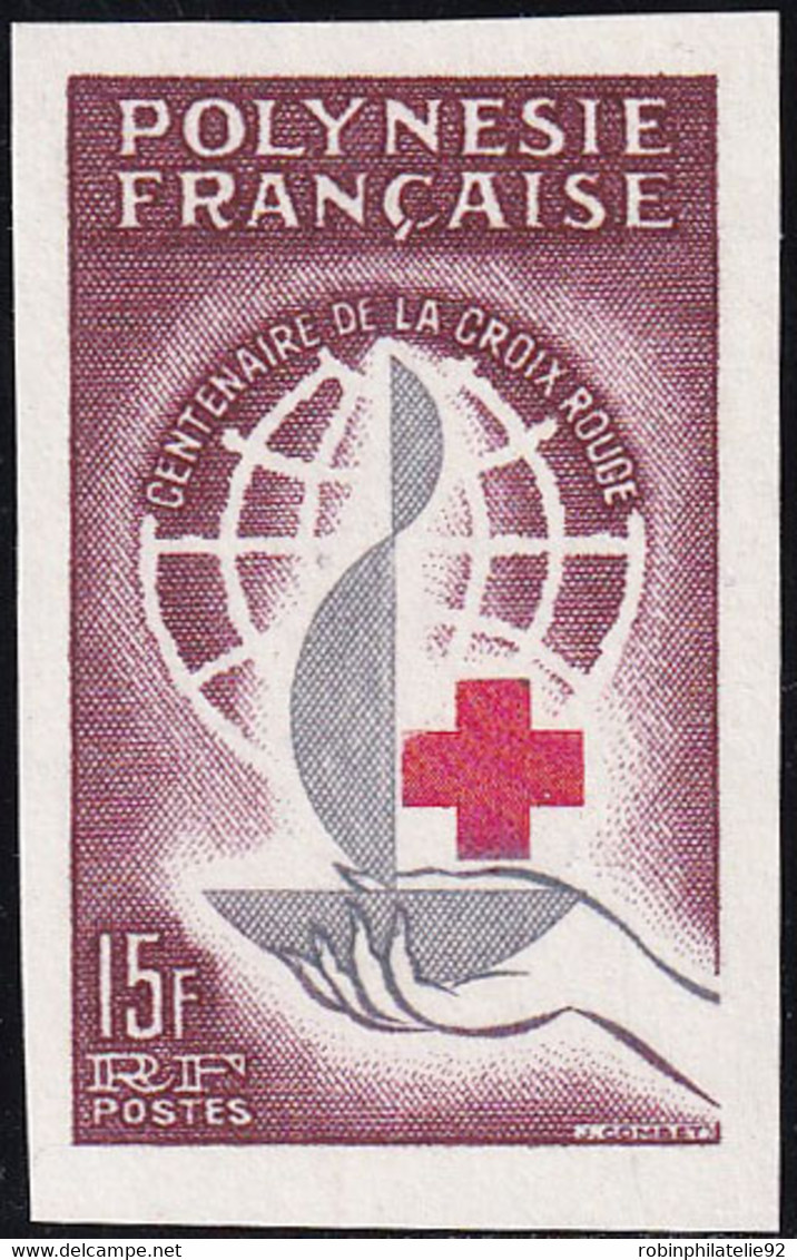 Polynésie Non Dentelés N°24 Croix Rouge 1963 Qualité:** - Imperforates, Proofs & Errors