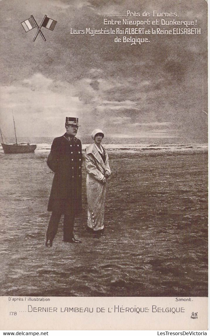 CPA - FAMILLE ROYALE - Le Roi Albert Et La Reine Elisabeth De Belgique Entre Nieuport Et Dunkerque - Königshäuser