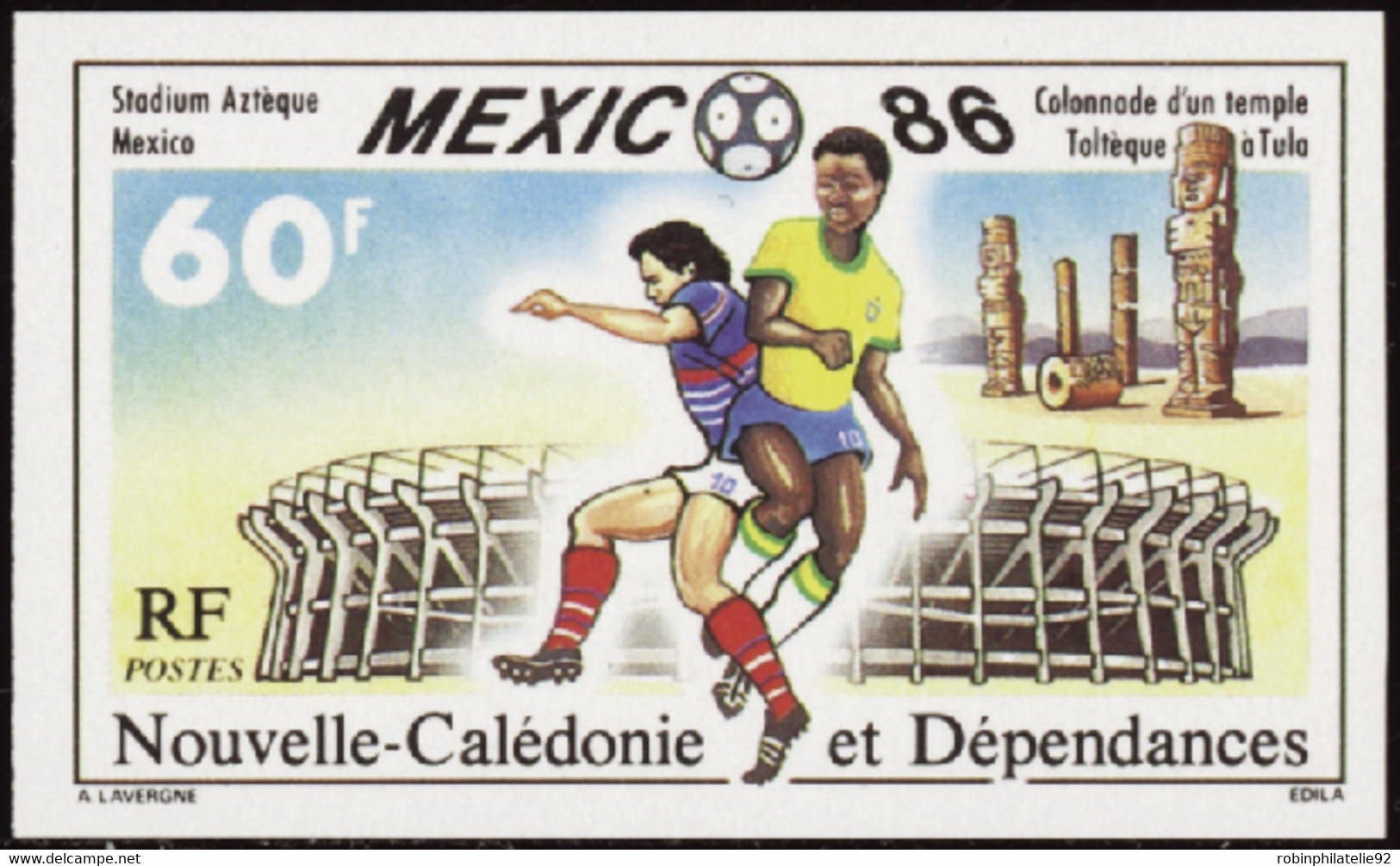 Nouvelle Calédonie Non Dentelés N°518 60f Mexico'86 Football Qualité:** - Sin Dentar, Pruebas De Impresión Y Variedades