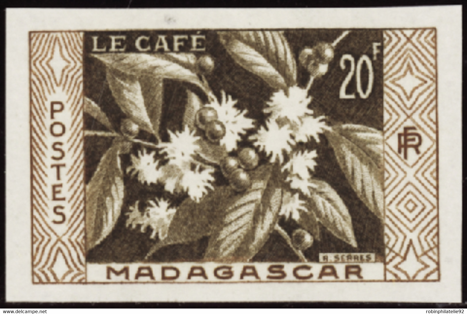 Madagascar Non Dentelés N°331  Le Café Non Dentelé Qualité:** - Andere & Zonder Classificatie