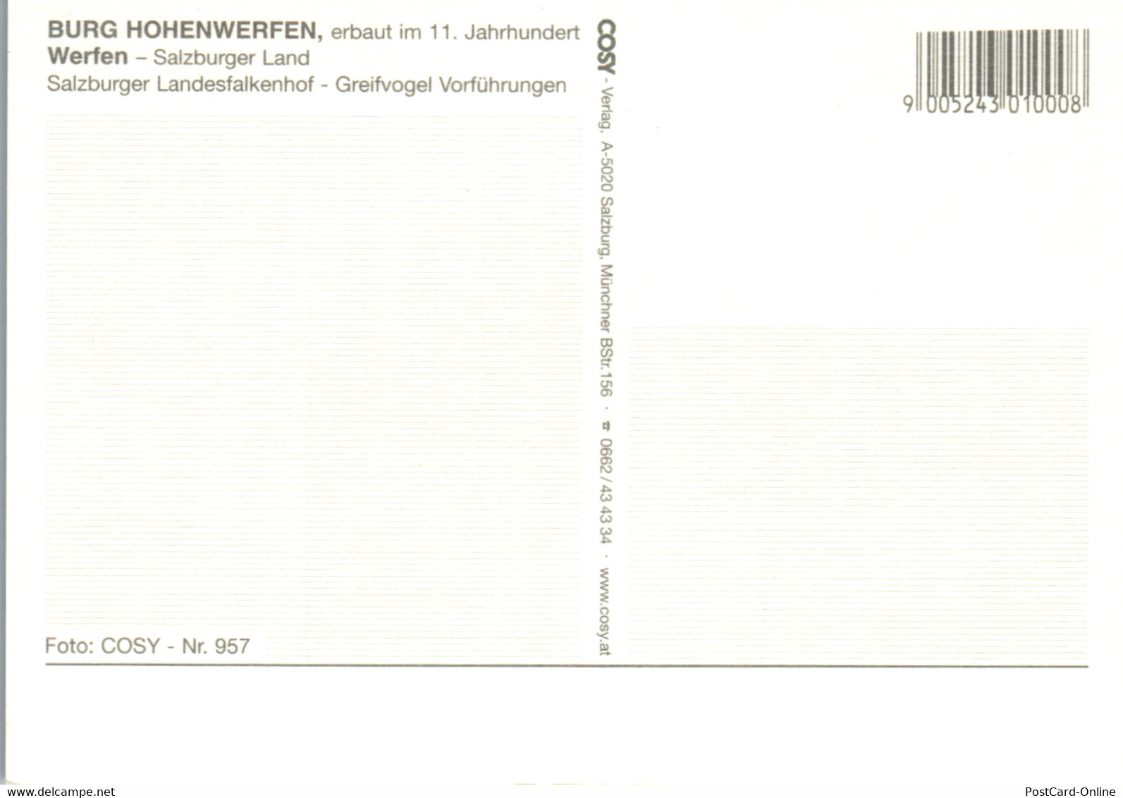 37117 - Salzburg - Werfen , Burg Hohenwerfen - Nicht Gelaufen - Werfen