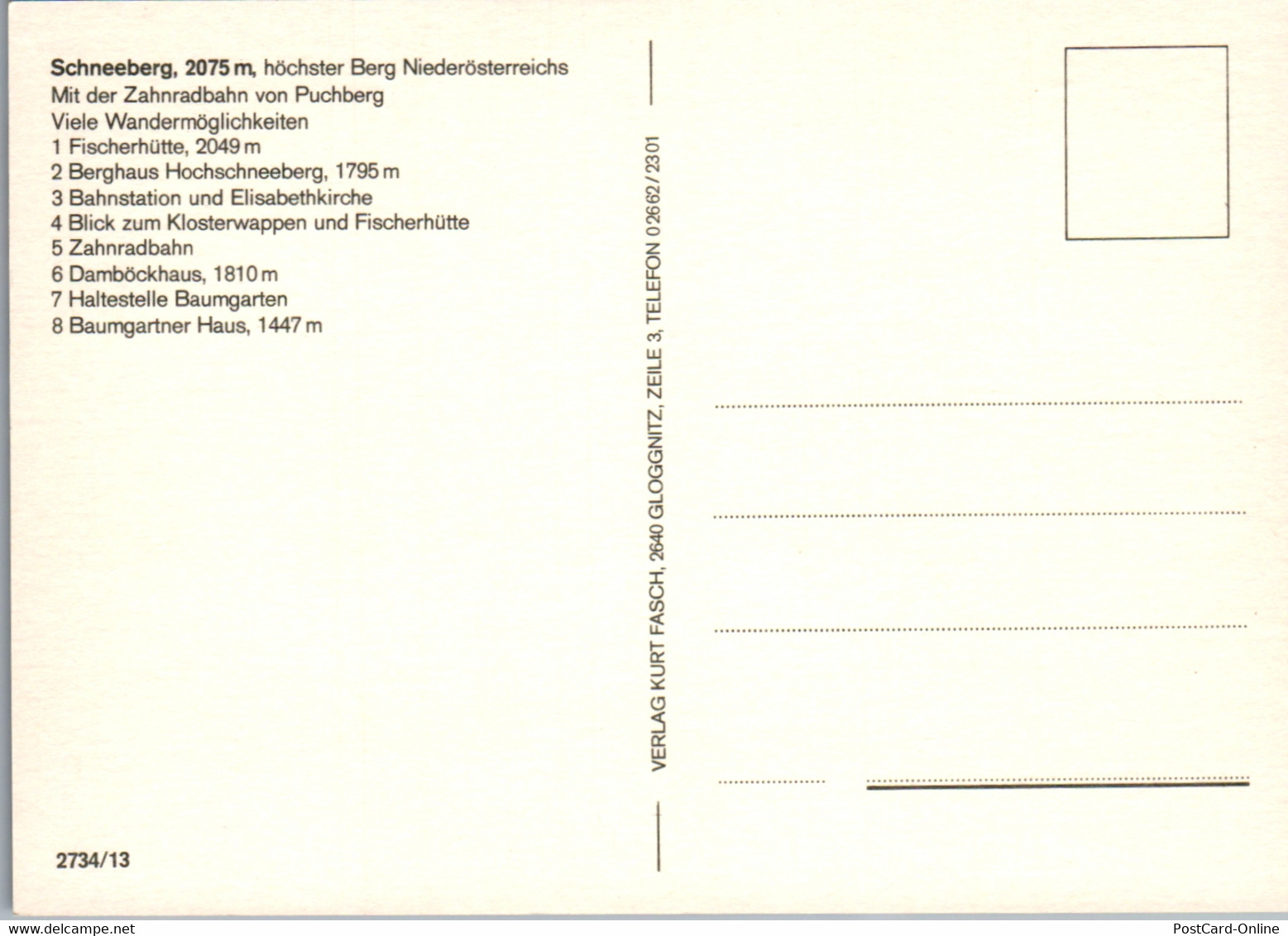 37157 - Niederösterreich - Schneeberg , Mehrbildkarte - Nicht Gelaufen - Schneeberggebiet