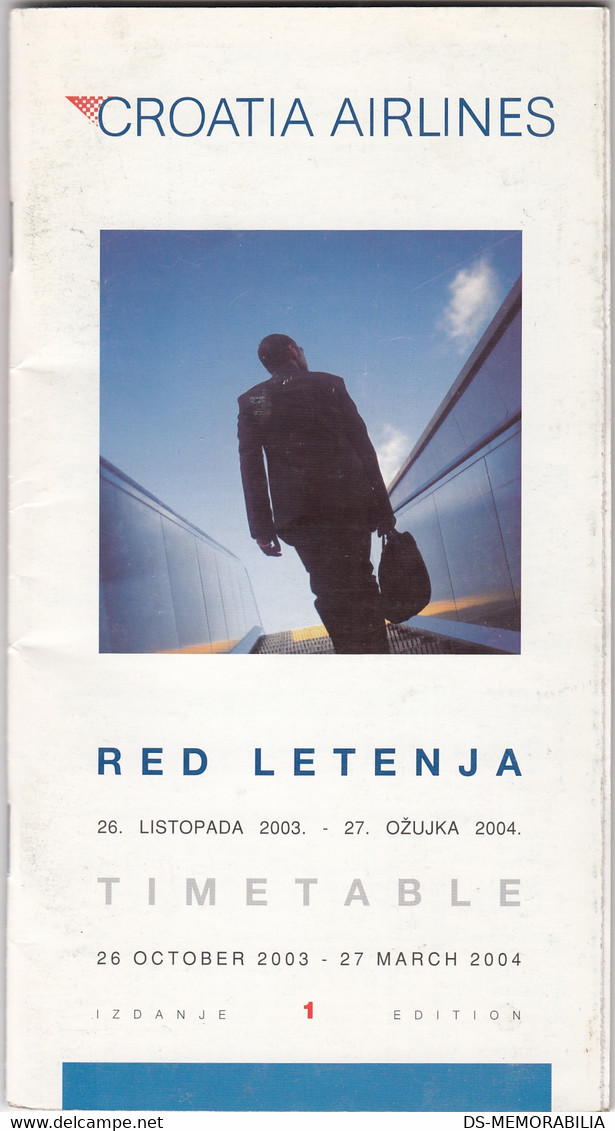 2003/2004 Croatia Airlines Timetable - Zeitpläne