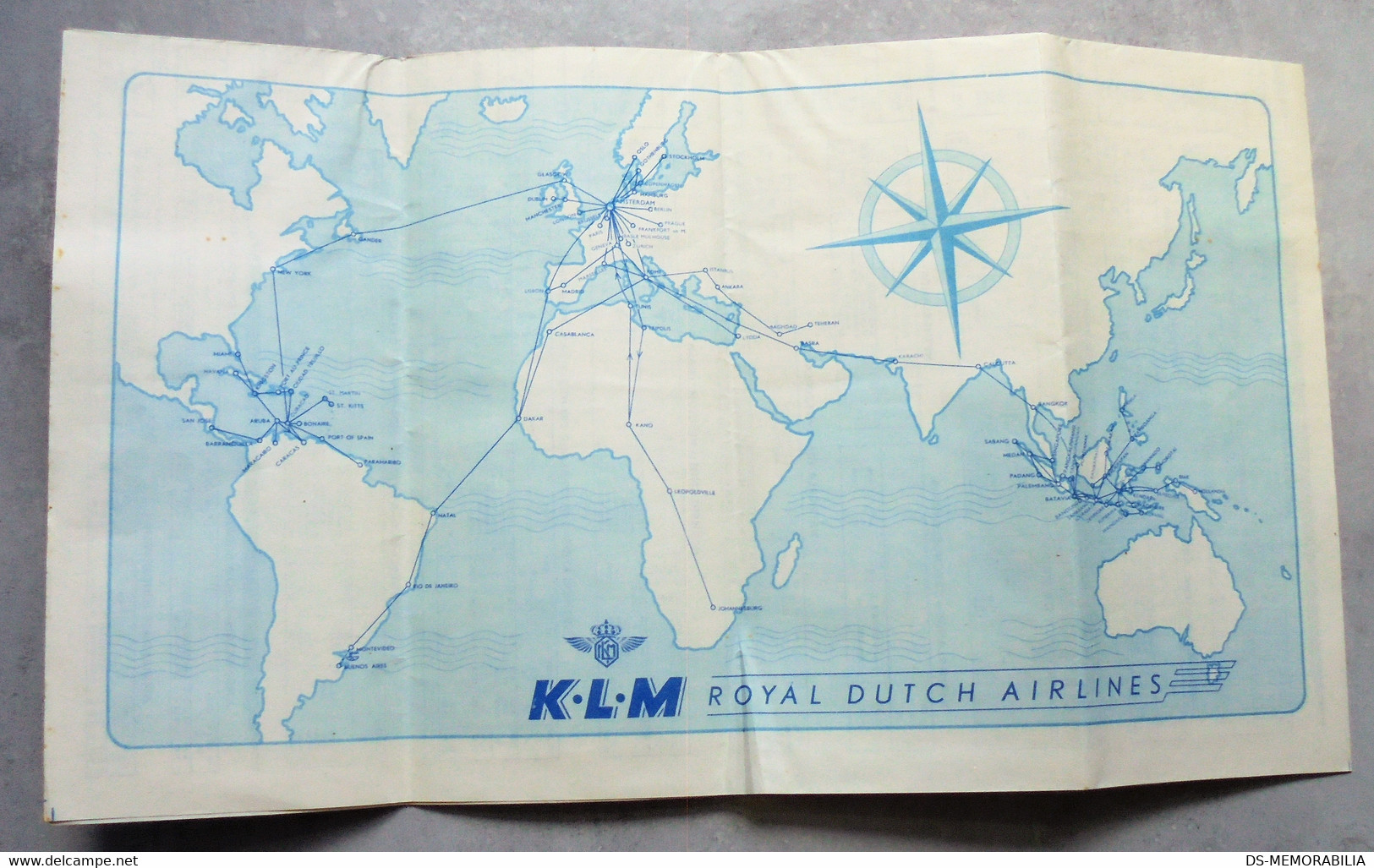 1948 KLM Royal Dutch Airlines Timetable Brochure Fares And Rates - Horarios