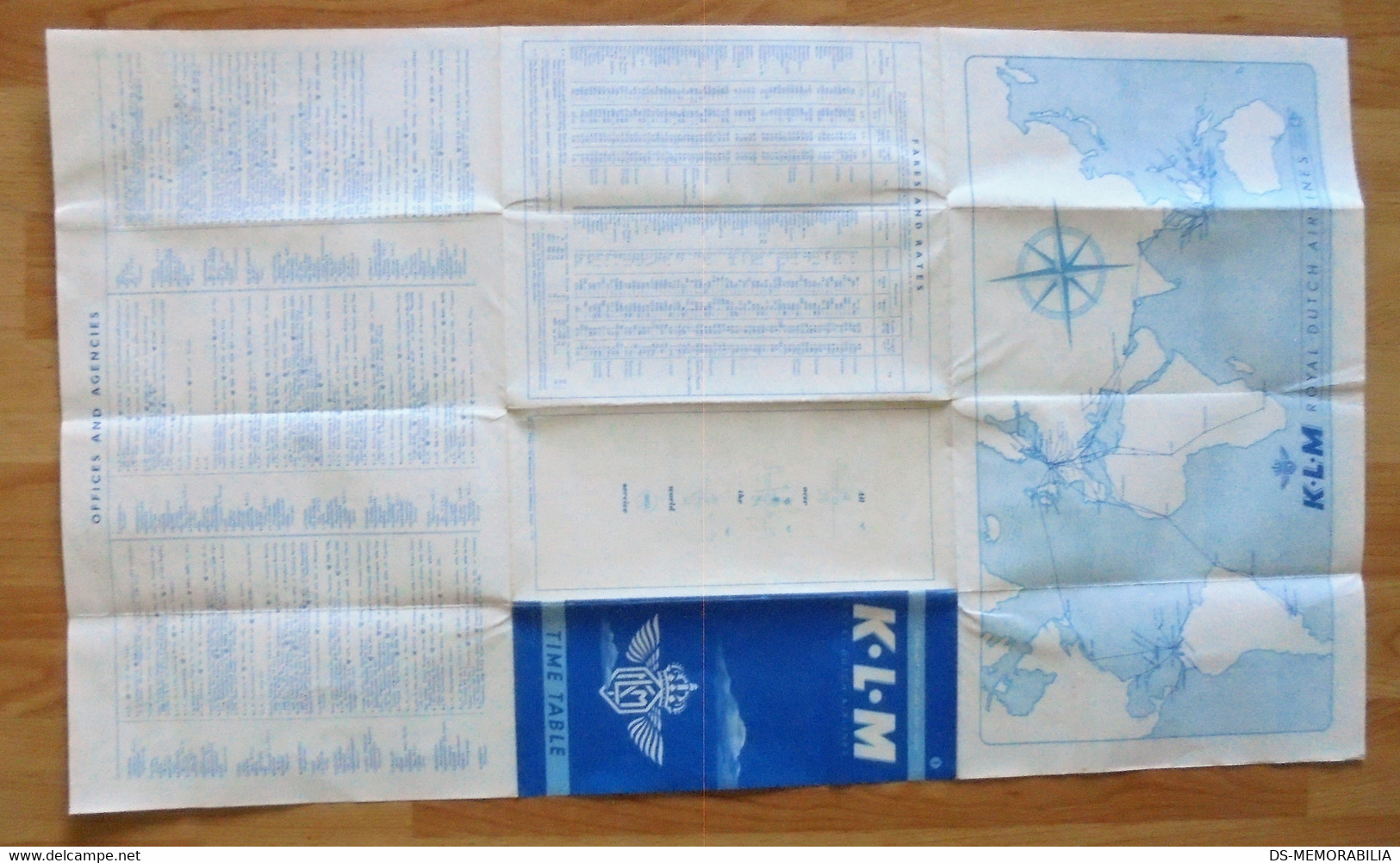 1948 KLM Royal Dutch Airlines Timetable Brochure Fares And Rates - Tijdstabellen