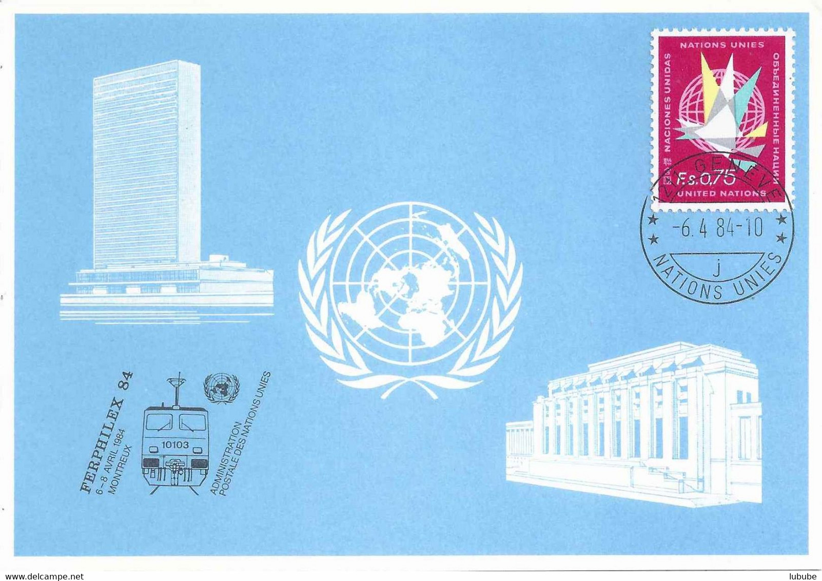 Sonderkarte 132  "Ferphilex Montreux"   Genève          1984 - Cartas & Documentos