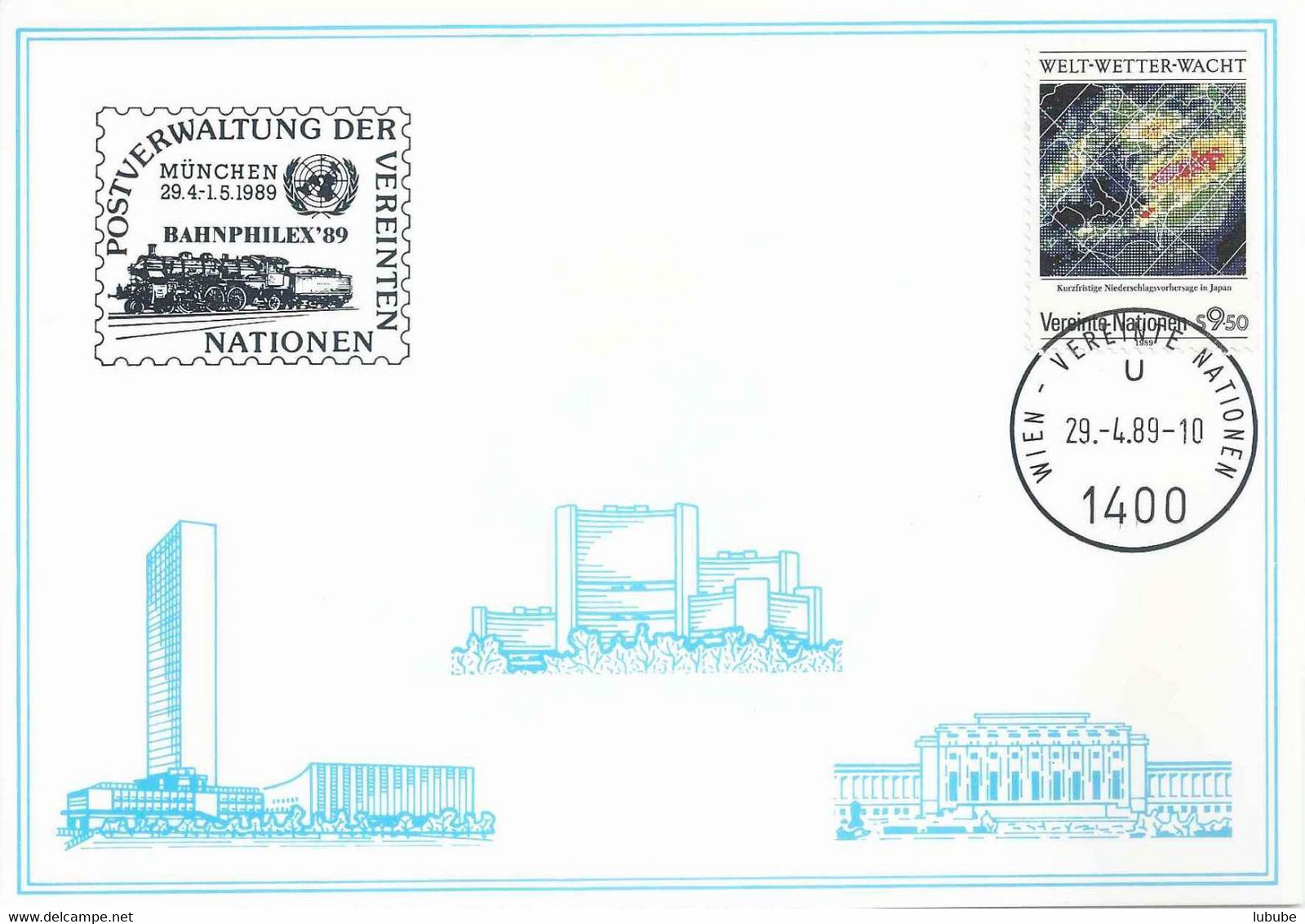 Sonderkarte  "Bahnphilex München"   Wien          1989 - Lettres & Documents