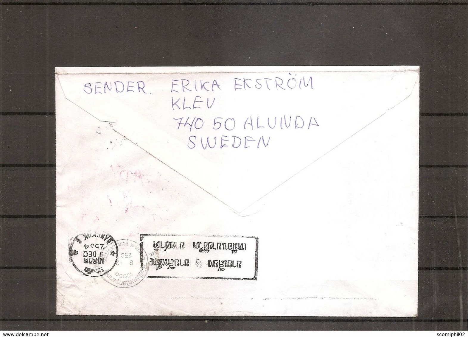 Suède ( Lettre Par Avion De 1991 De Alunda Vers La Thailande Et Réexpédiée à Voir) - Briefe U. Dokumente
