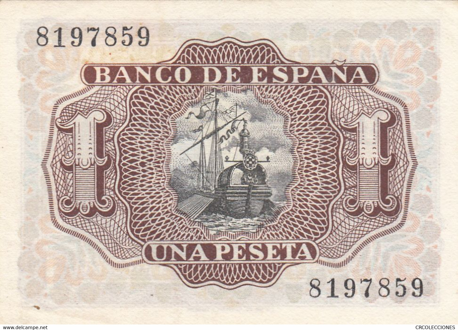 CRBS0398 BILLETE ESPAÑA 1 PESETA 1953 SIN SERIE SC- 10 - 1-2 Pesetas
