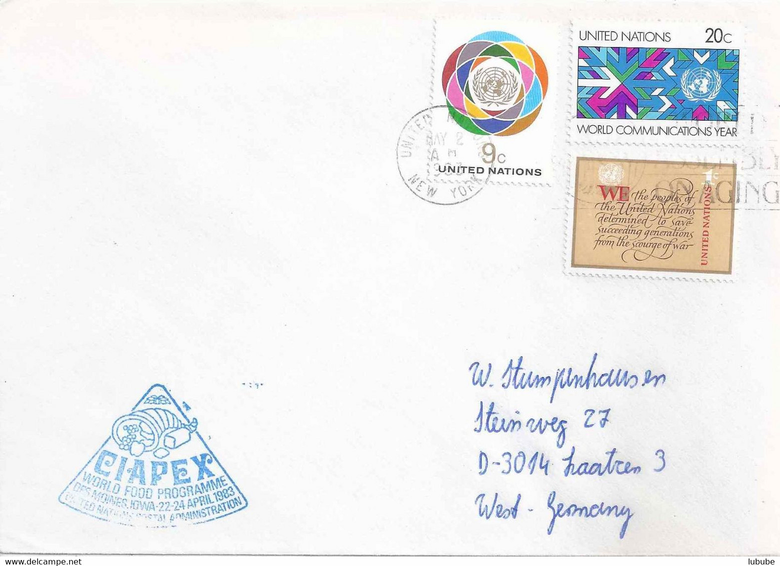 Sonderstempel  "CIAPEX World Food Programme, Des Moines"  New York       1983 - Covers & Documents