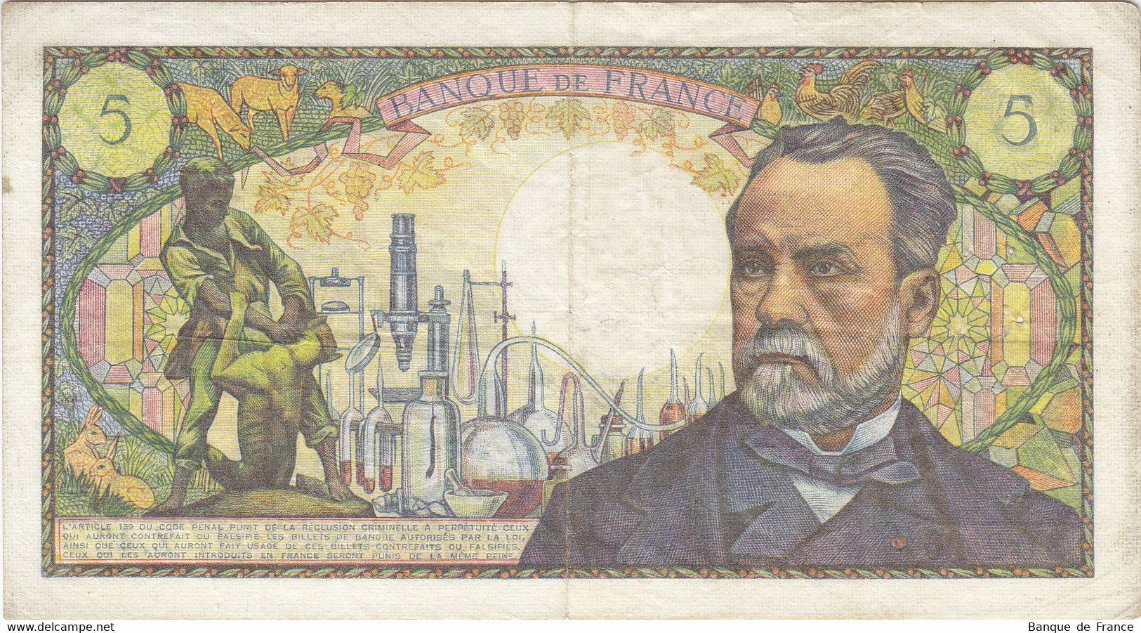 Billet 5 F Pasteur Du 4-11-1966 FAY 61.04 Alph. Z.42 - 5 F 1966-1970 ''Pasteur''