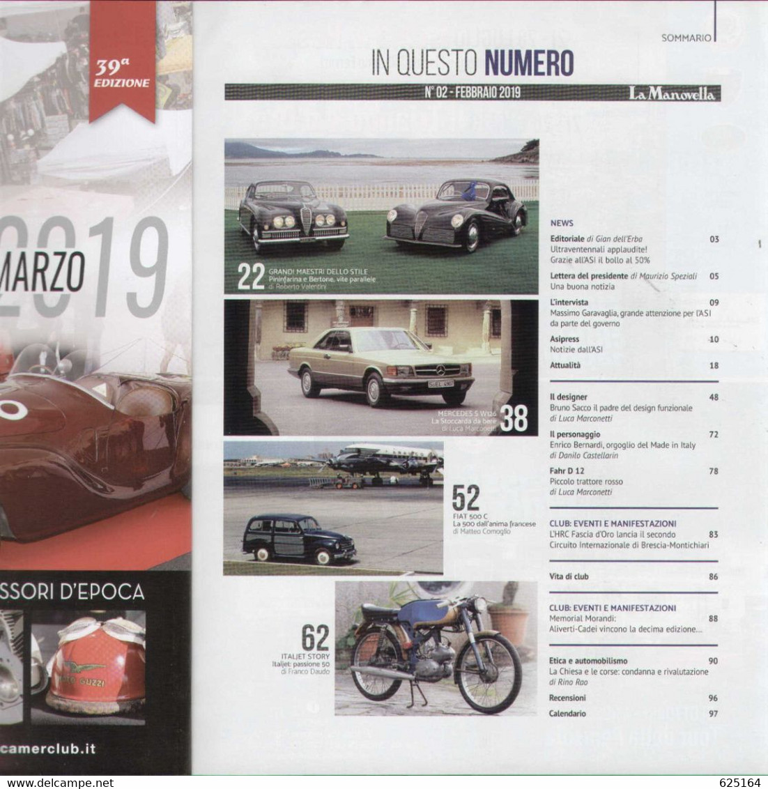 Magazine LA MANOVELLA  2019 No 2 Febbraio ASI Auto Moto Storiche - Motori