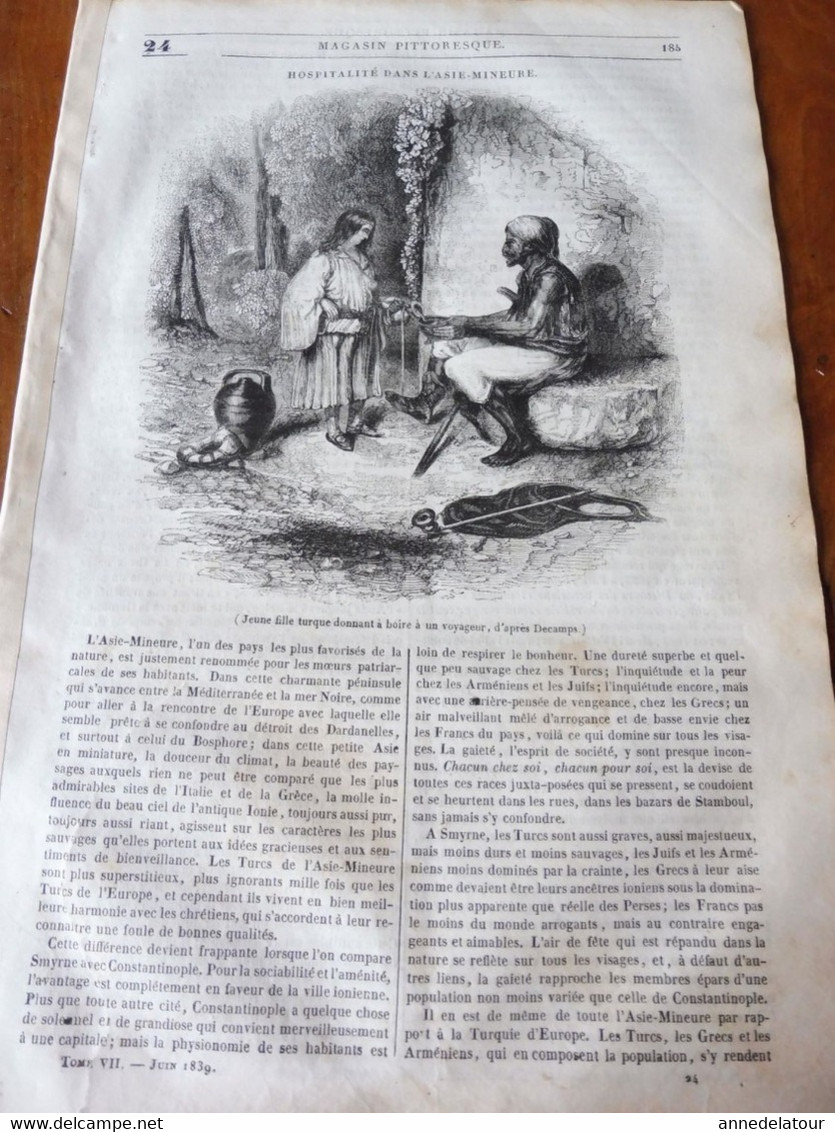 1839 MP  Hospitalité En Turquie, Les Utopistes Célèbres, LE SANGLIER, Journaux En Vers, Habitations En New Zealand, Etc - 1800 - 1849