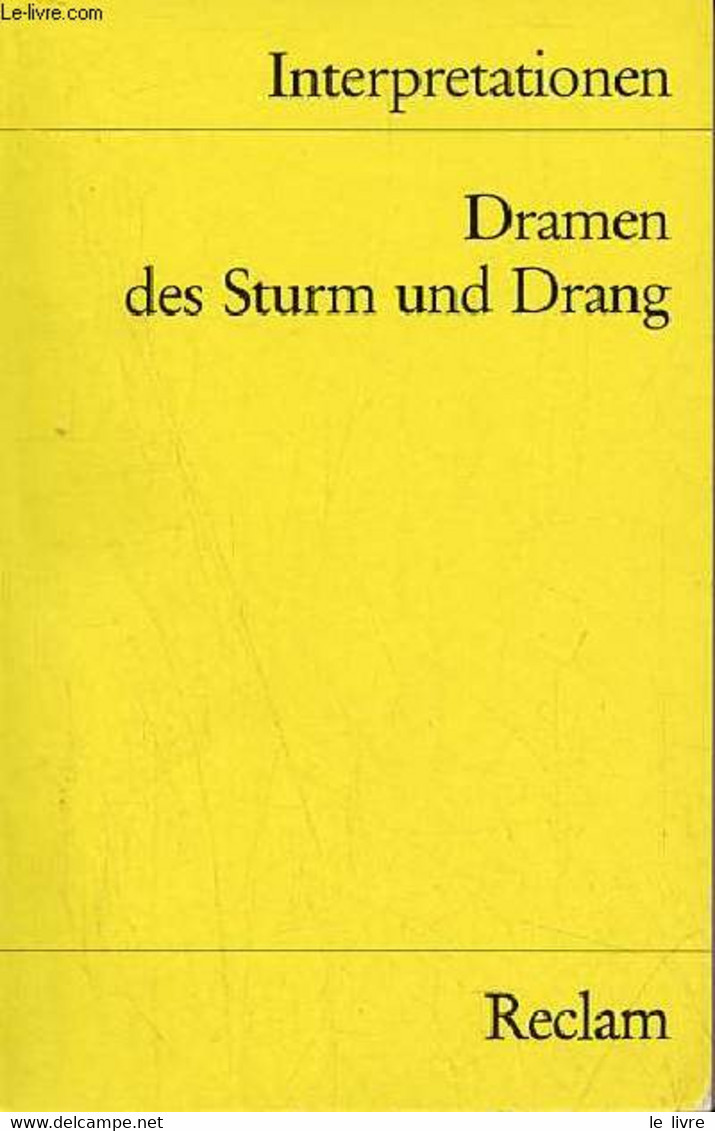 Interpretationen - Dramen Des Sturm Und Drang - Universal-Bibliothek Nr.8410 [3]. - Collectif - 1987 - Other & Unclassified