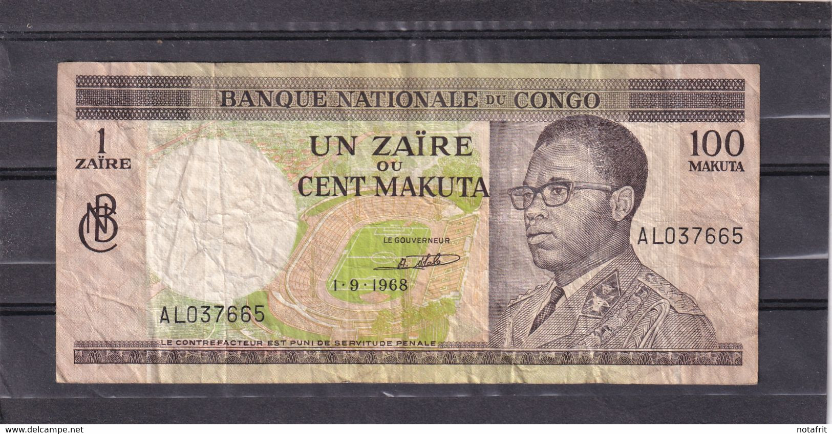 Congo Kongo  1 Zaire  100 Makuta 1968 - Ohne Zuordnung