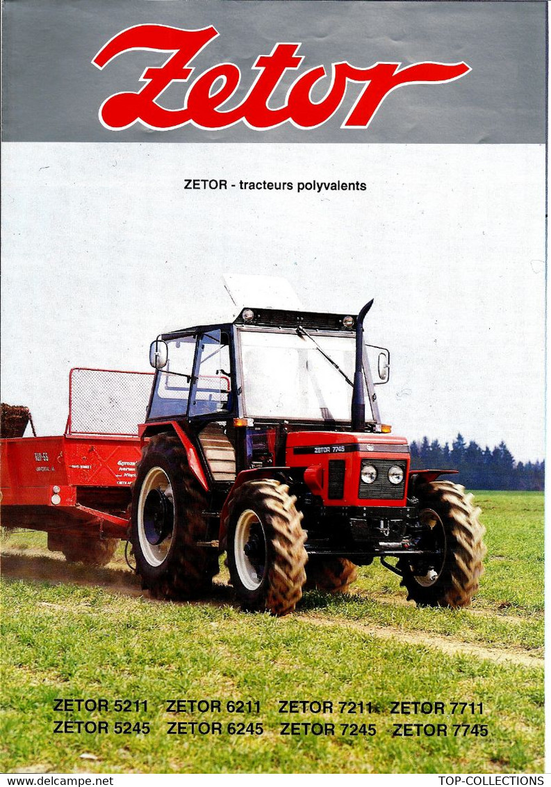 DOCUMENTATION AGRICULTURE MACHINE AGRICOLE TRACTEUR ZETOR TRACTEURS B.E.V.SCANS - Reclame