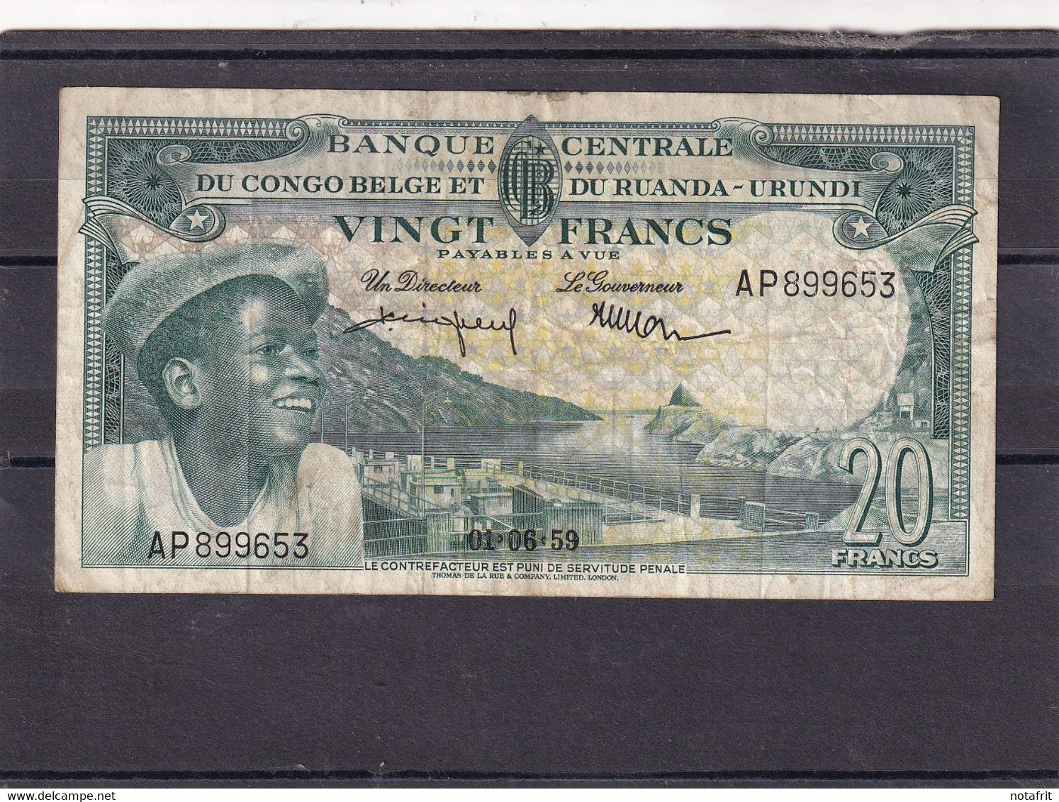 Congo Kongo  20 Fr  1959 - Zonder Classificatie