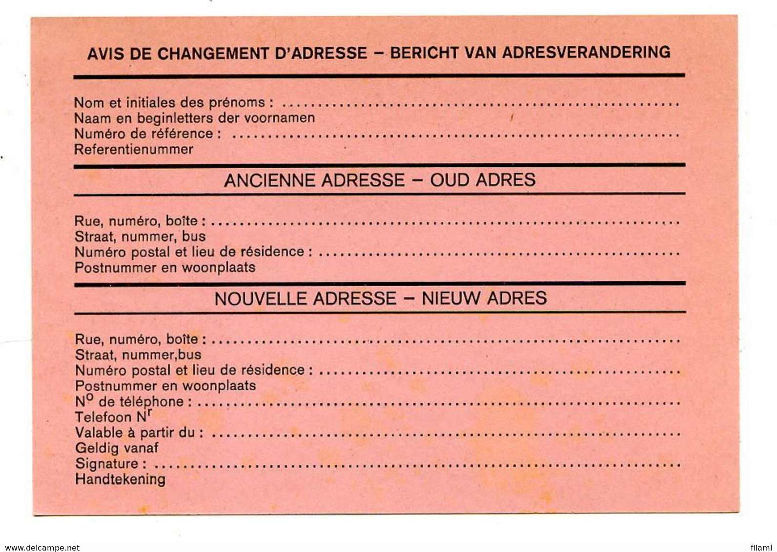 Belgique,avis De Changement D'adresse - Avviso Cambiamento Indirizzo