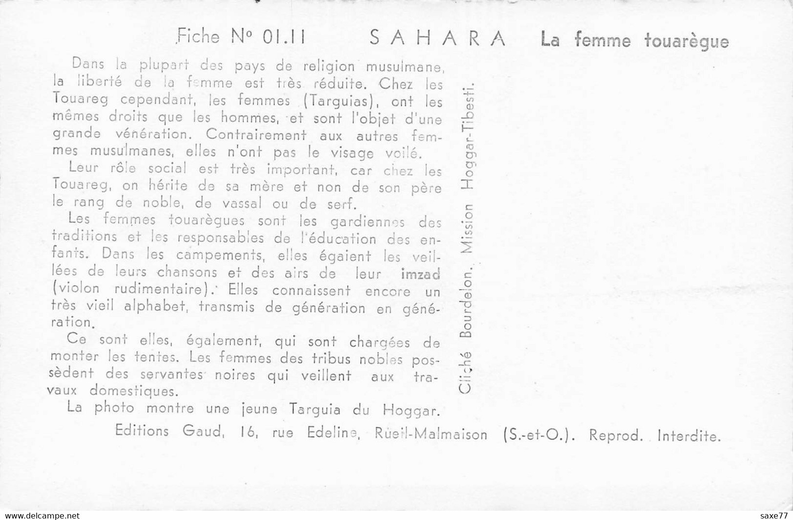 SAHARA - Une Femme Touarègue - Western Sahara