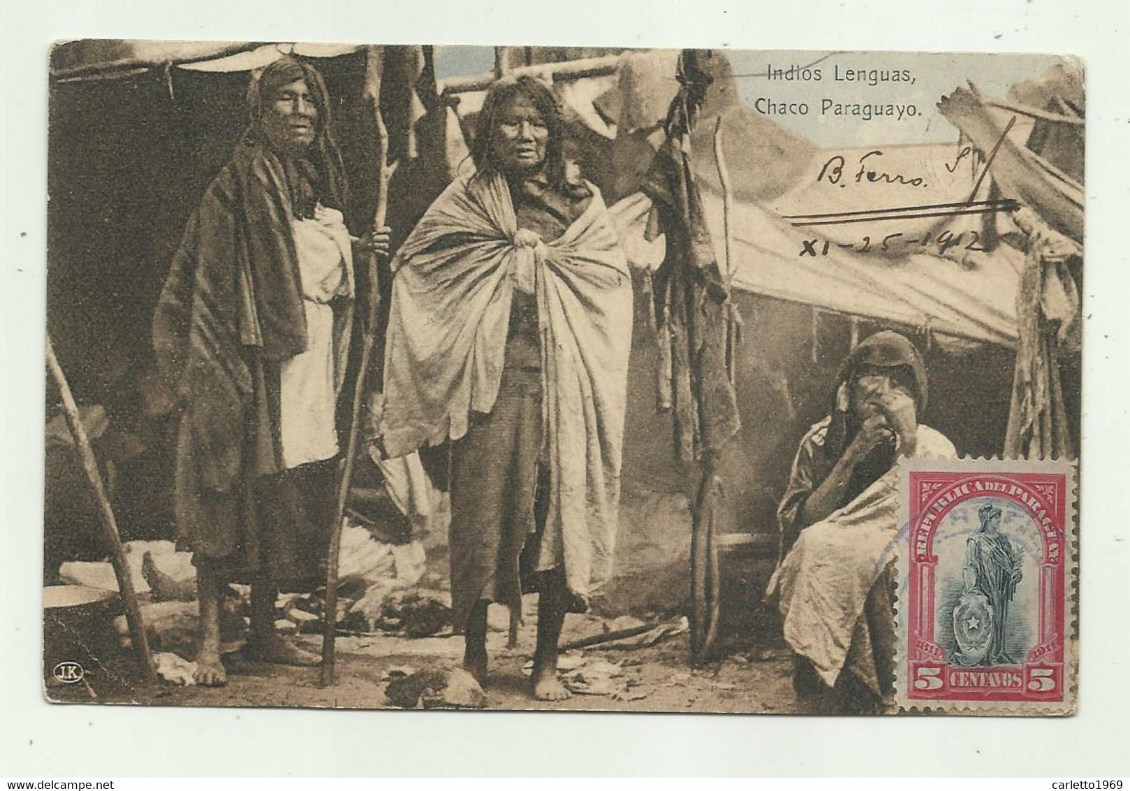 INDIOS LENGUAS, CHACO PARAGUAYO 1912  VIAGGIATA  FP - Paraguay