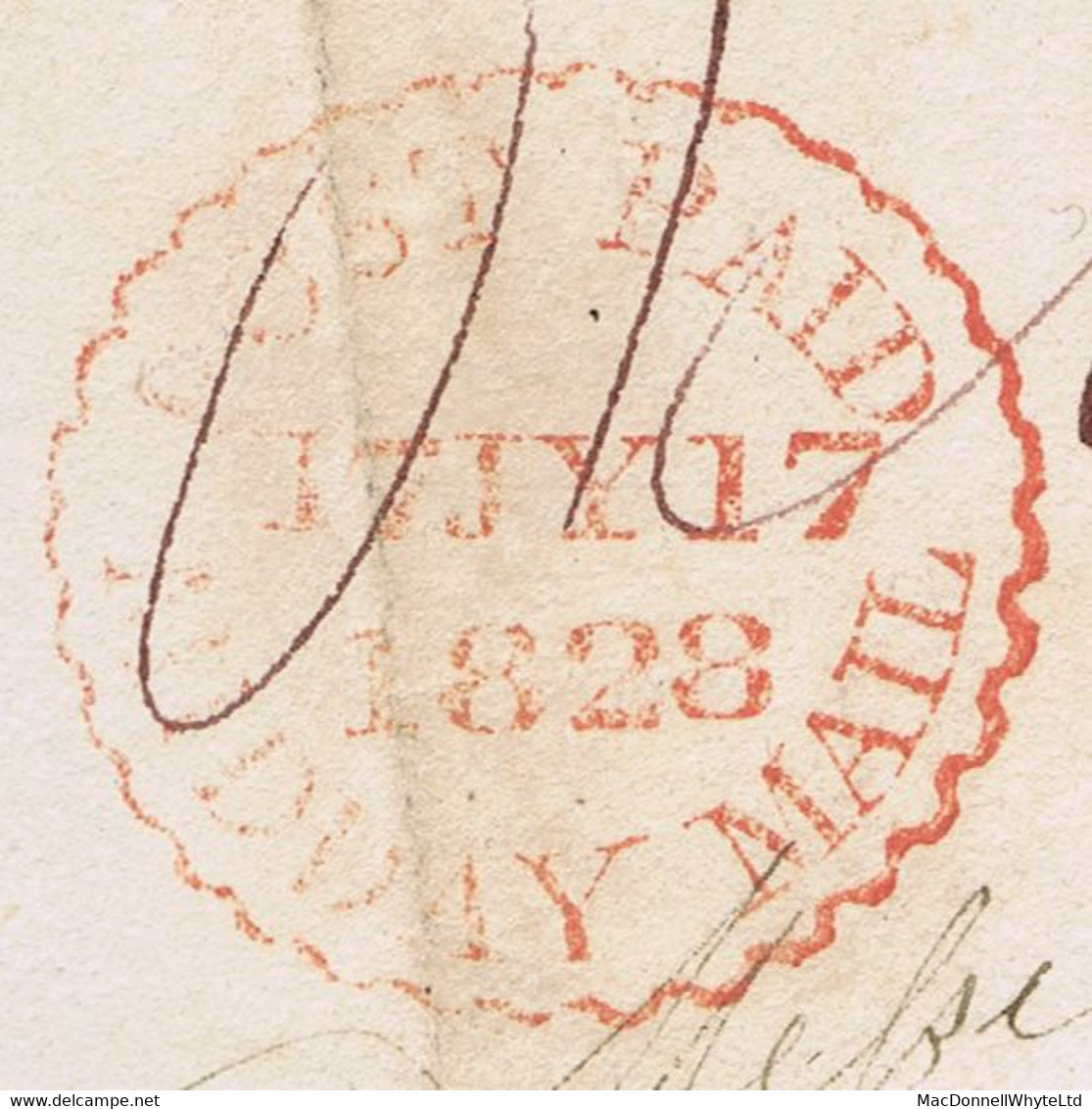 Ireland Cork Midday Mail Dublin Penny Post 1828 Cover Bandon To Dublin POST PAID MIDDAY MAIL 17 JY 1828 - Prephilately