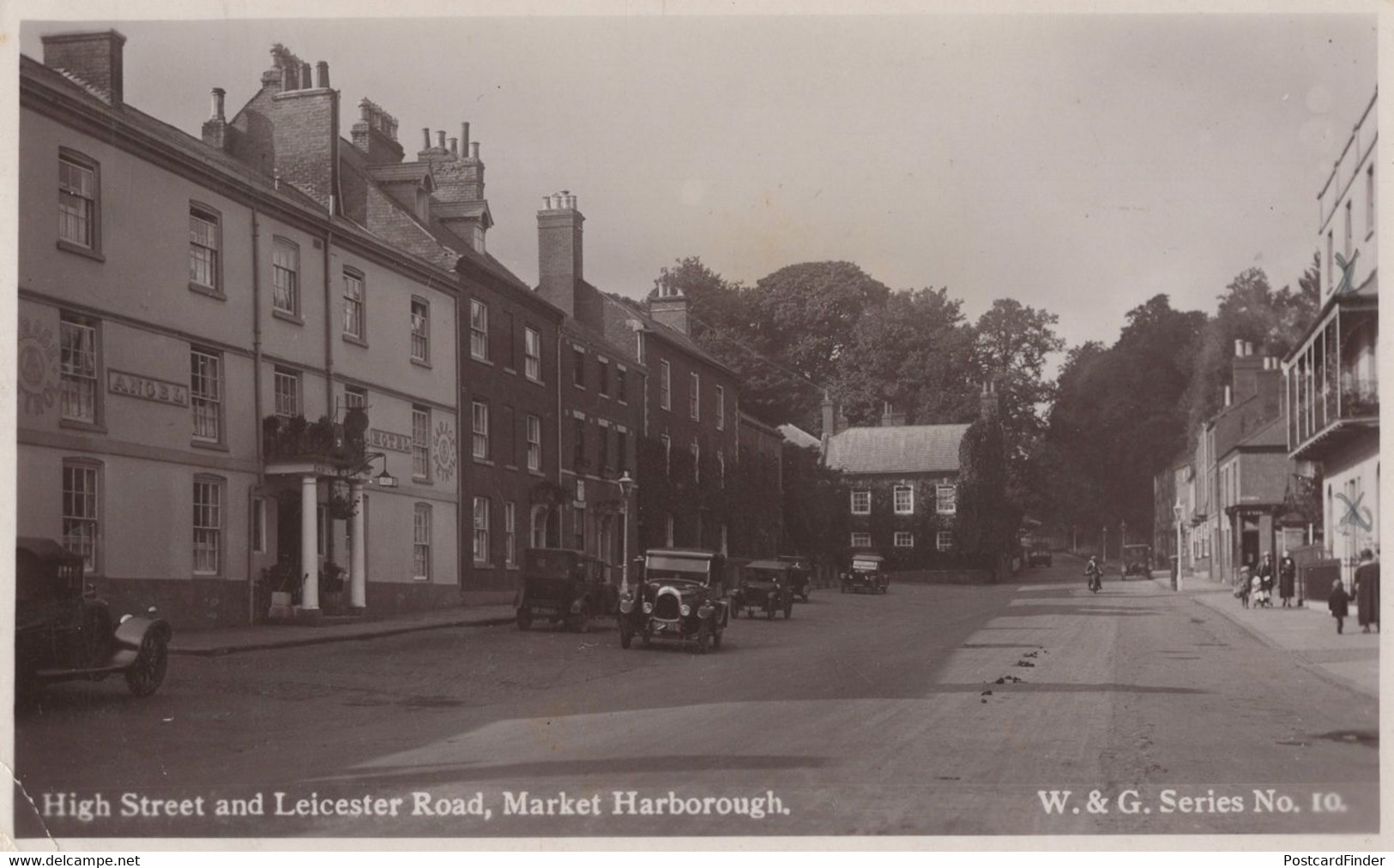 High Street Market Harborough Leicester Real Photo Postcard - Andere & Zonder Classificatie