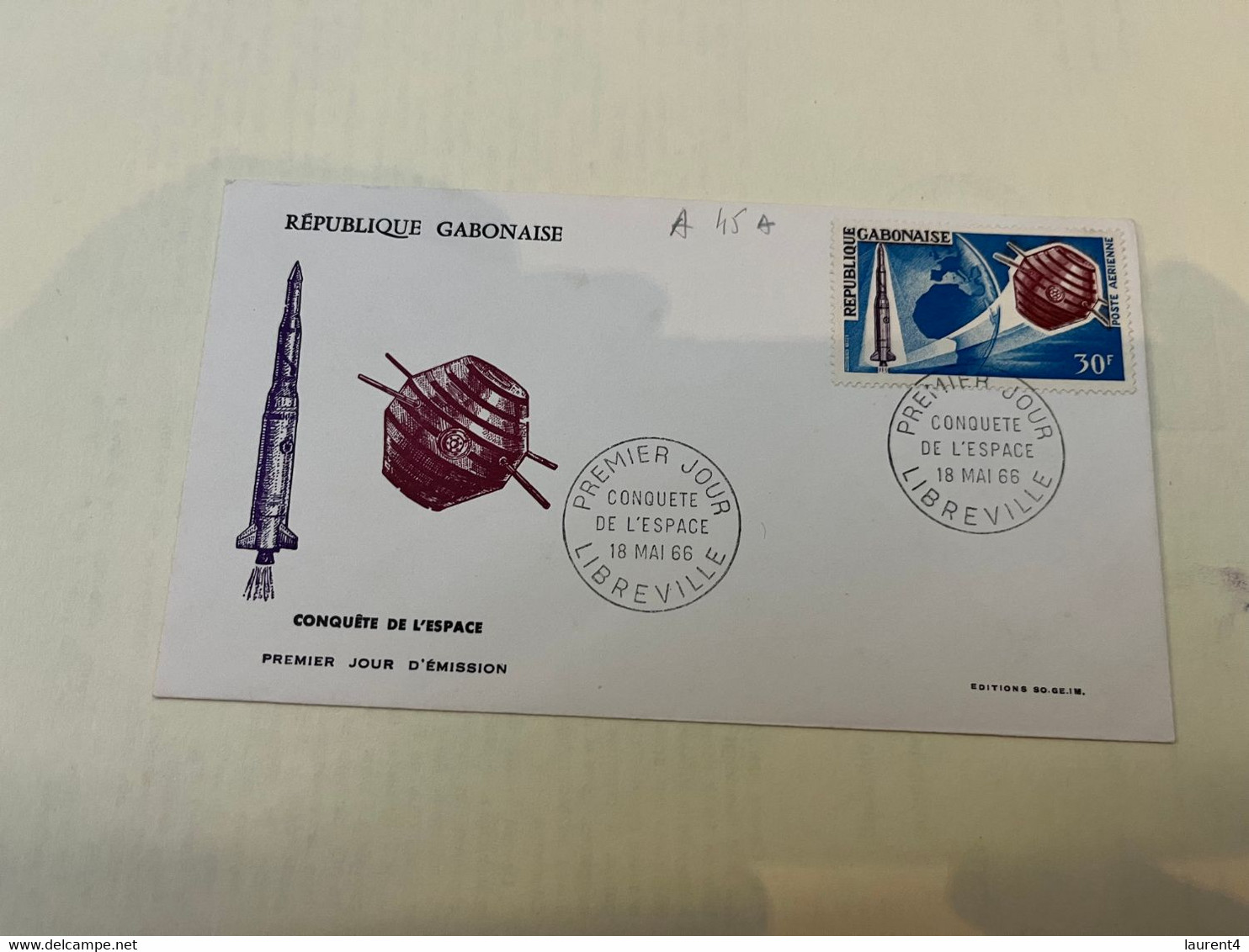 (2 G 56) Asterix - With Gabon 30f Asterix Satellite Stamp (FDC - 1966) SCARCE FDC - Afrique