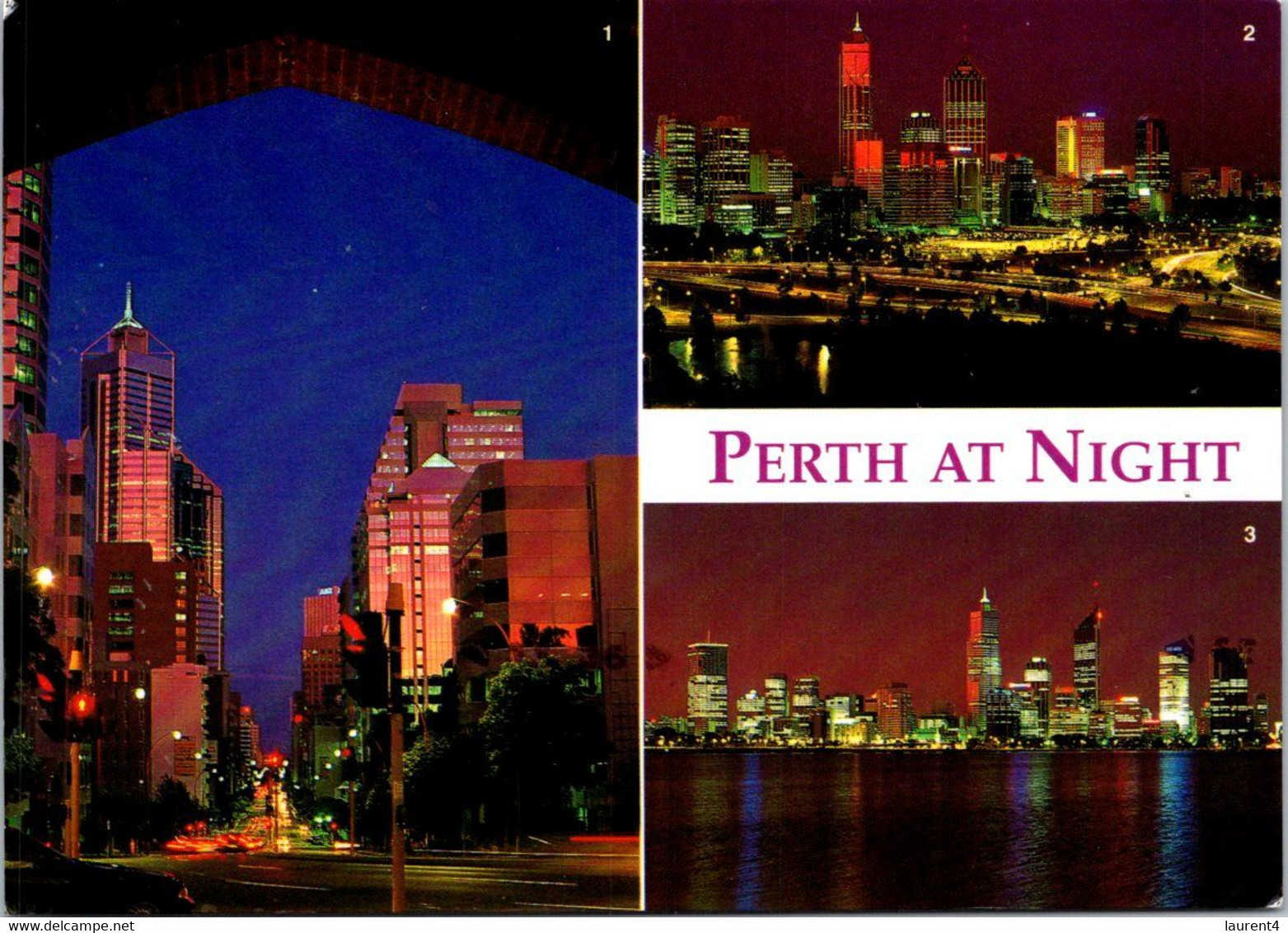 (2 J 57) (OZ) Australia -  WA - Perth, 3 Views (posted 1996 With AFL Rugby Stamp) - Perth