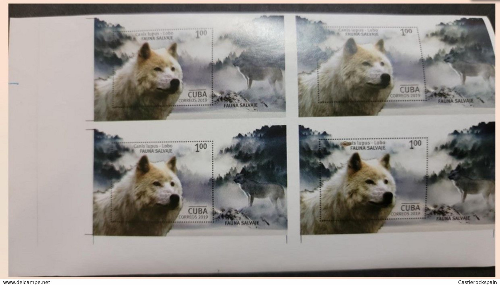 O) 2019 CUBA, IMPERFORATE, WOLF CANIS LUPUS, WILDLIFE, HABITAT, MNH - Sin Dentar, Pruebas De Impresión Y Variedades