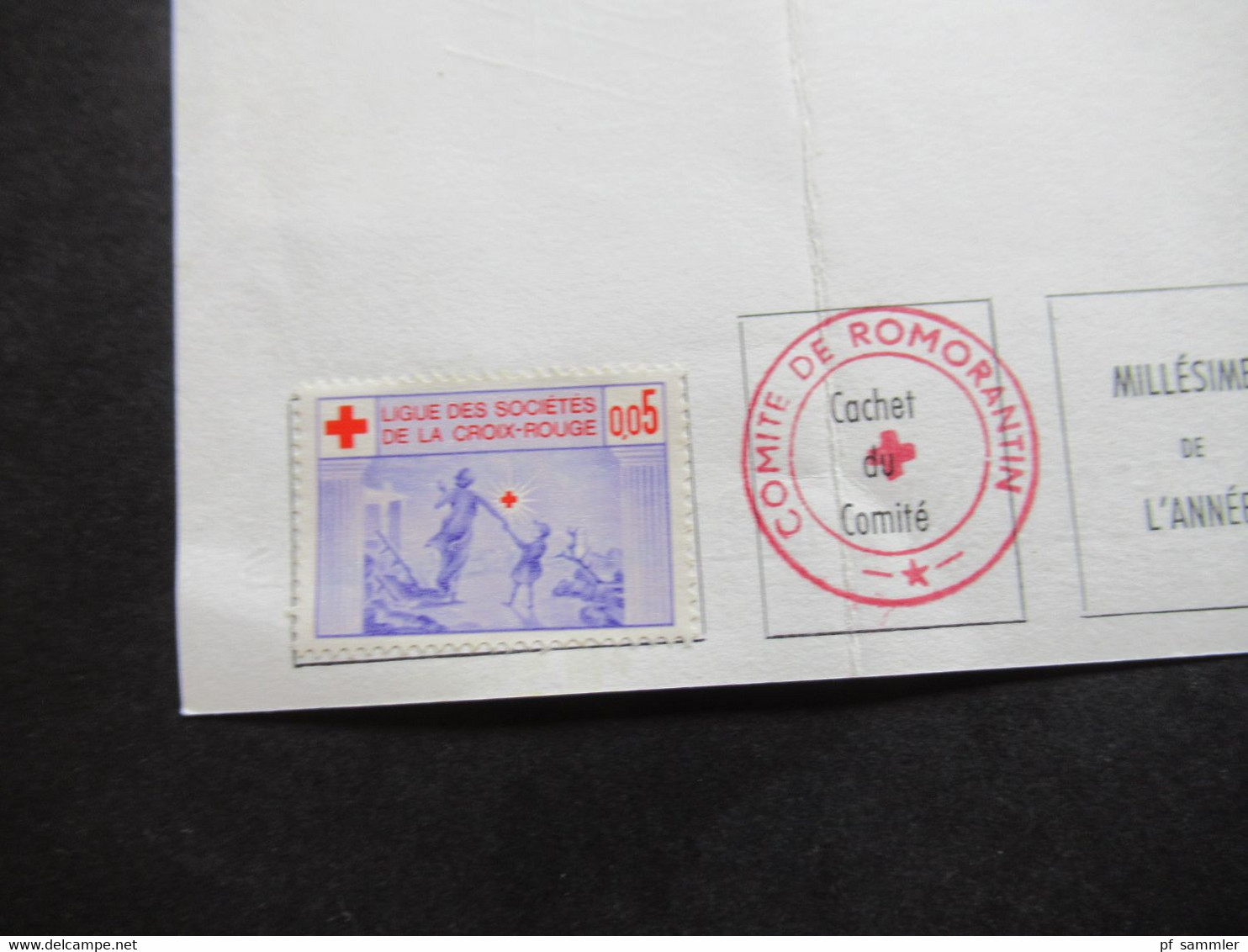 Frankreich 1971 / 72 Vignette Auf Carte D'Adherent Croix Rouge Francaise Stempel Comte De Romorantin - Erinnophilie