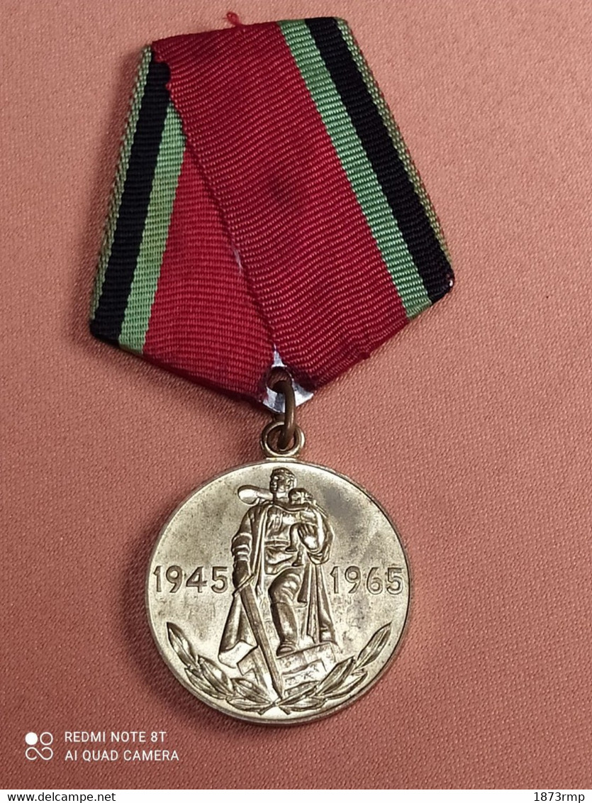 1945/1965 MÉDAILLE COMMÉMORATIVE URSS, WW2, VICTOIRE 39/45 - Altri & Non Classificati